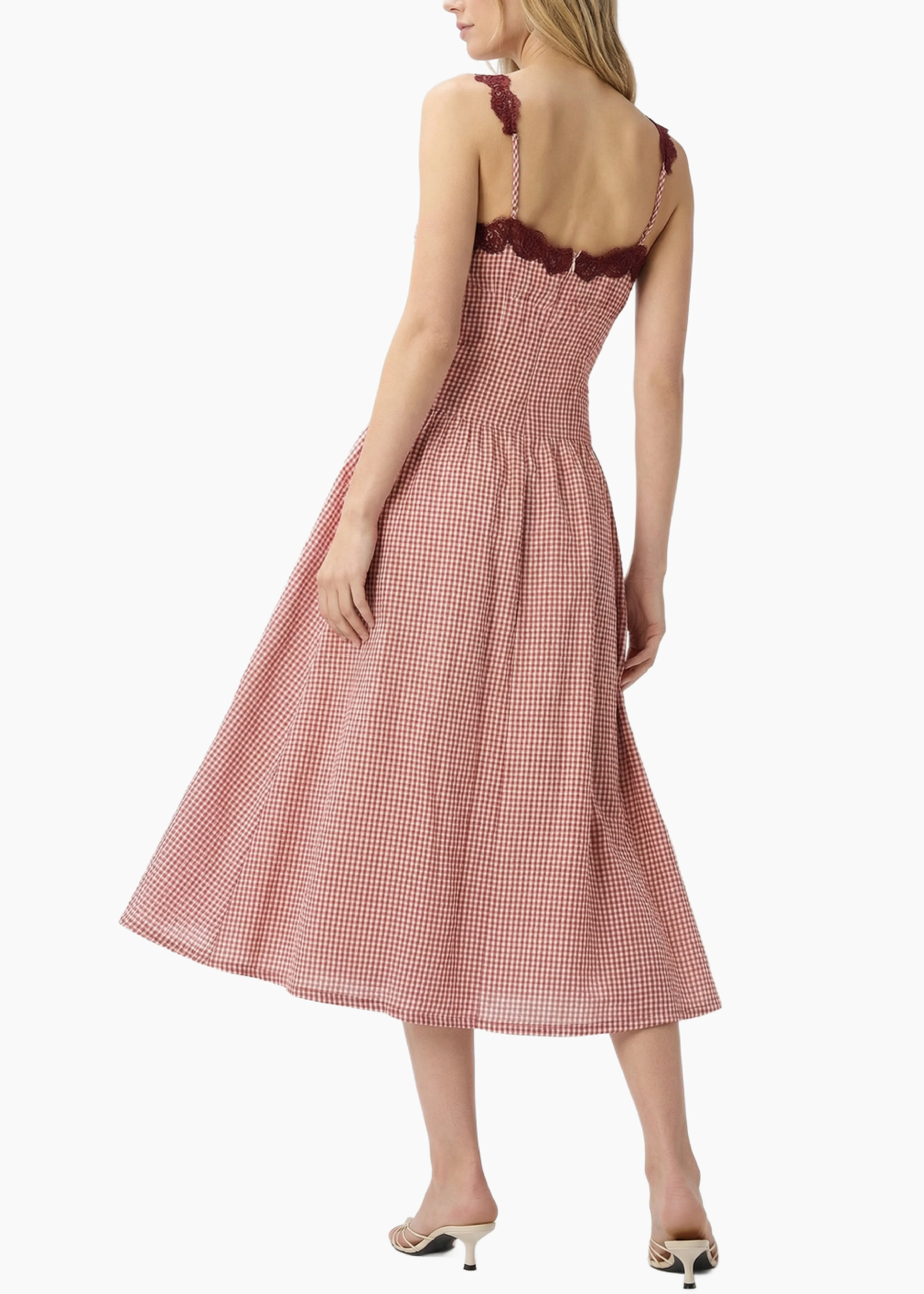 Kairina Midi Dress Berry Gingham sold by CAMI product image thumbnail 4