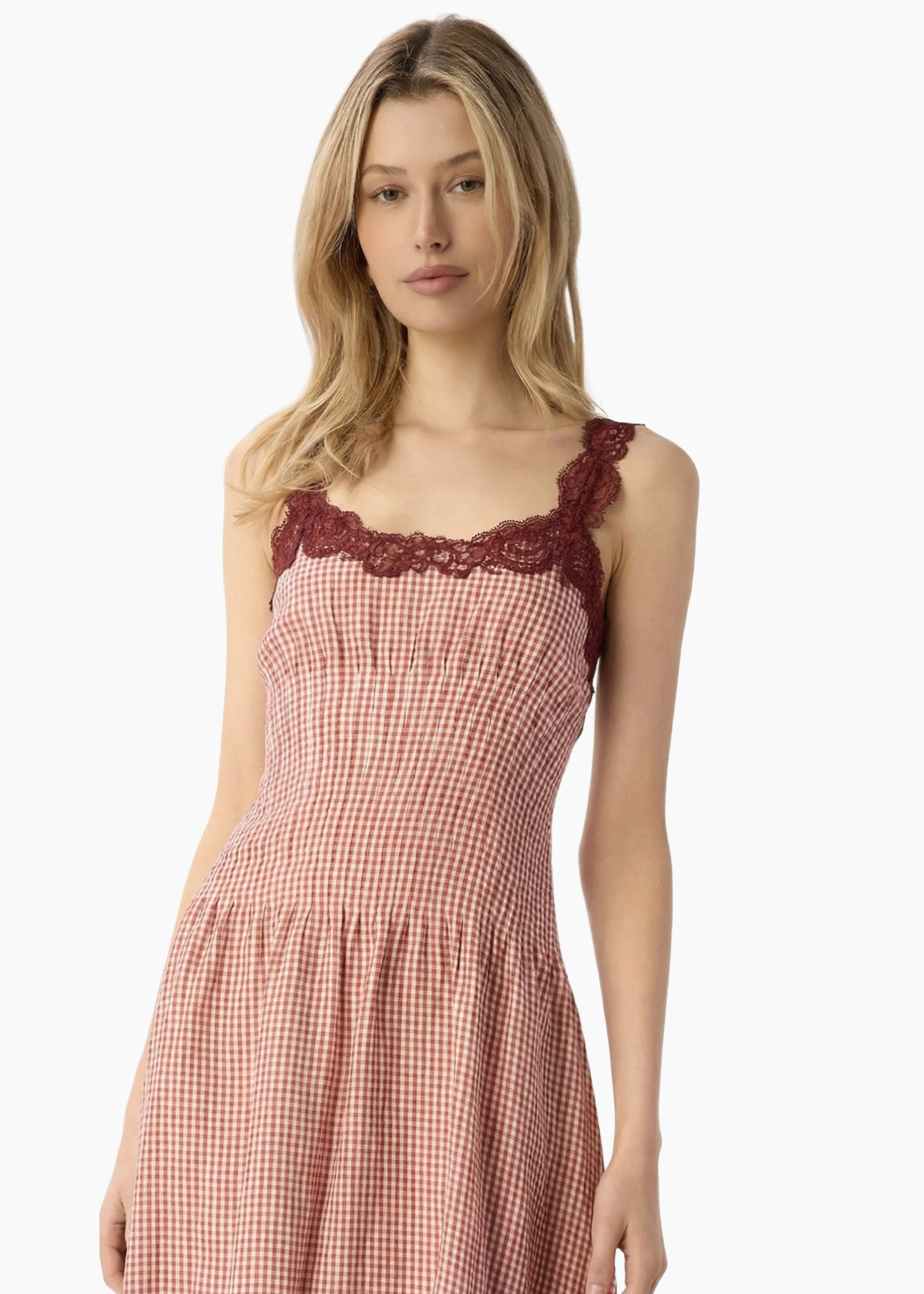 Kairina Midi Dress Berry Gingham sold by CAMI product image thumbnail 3