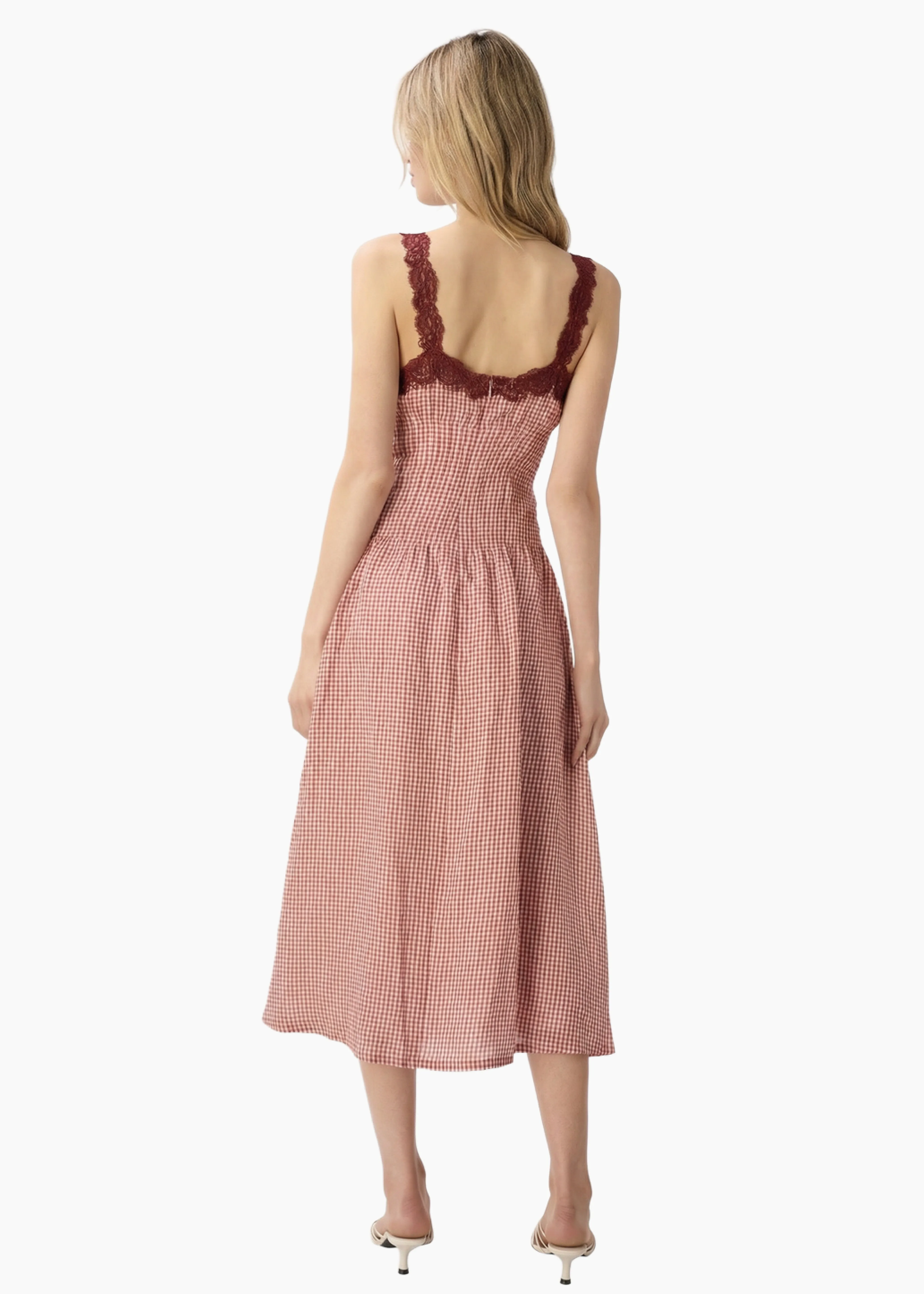 Kairina Midi Dress Berry Gingham sold by CAMI product image thumbnail 5