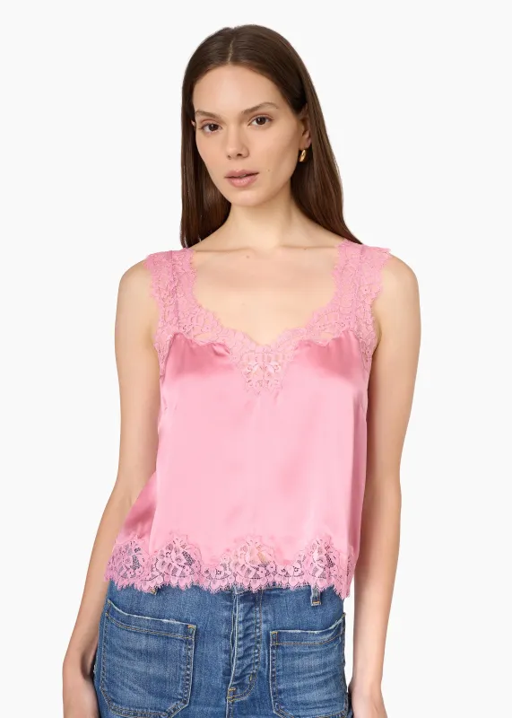 Tony Silk Camisole Pink Ribbon made by CAMI