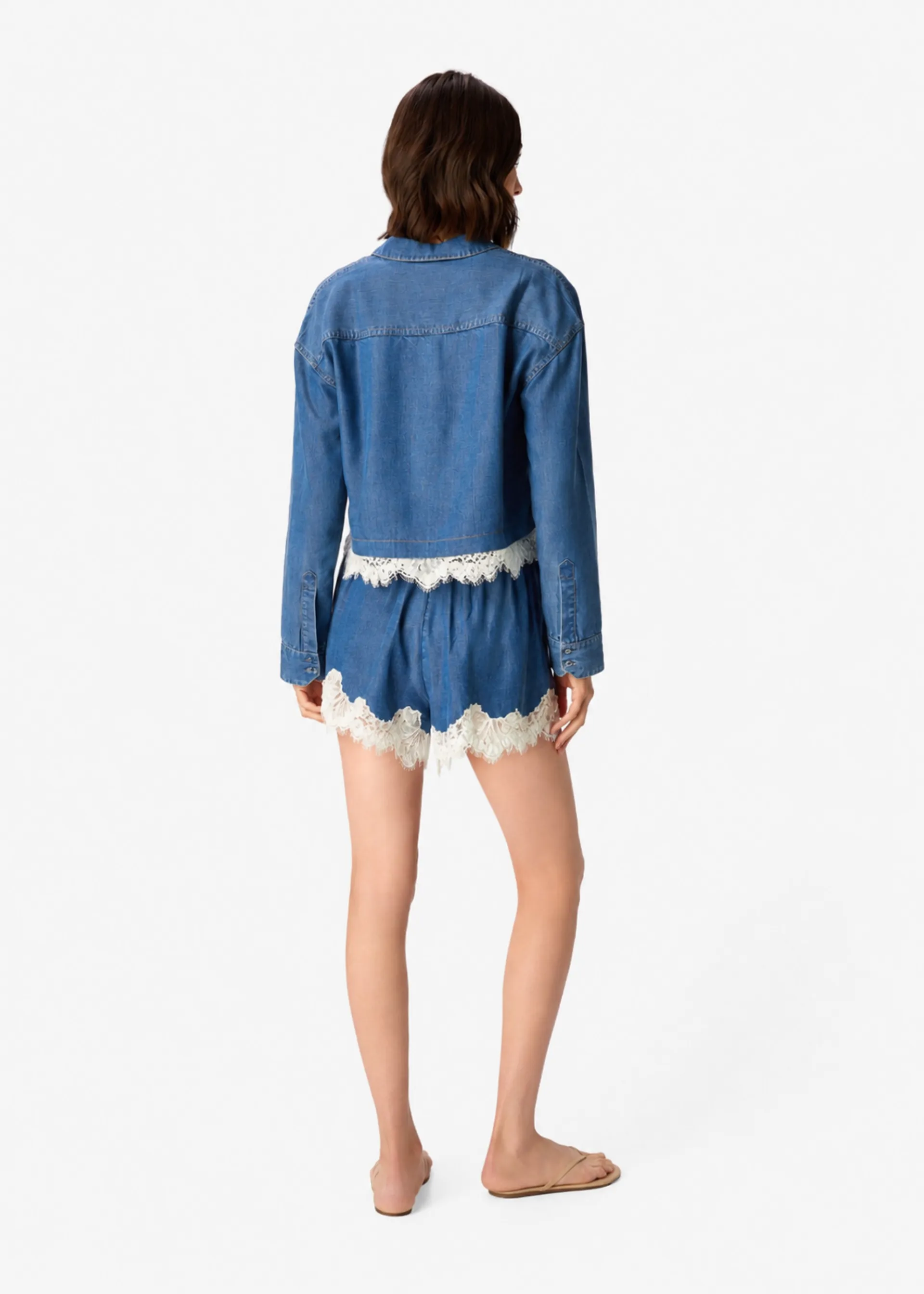Garance Chambray Cropped Shirt Light Wash sold by CAMI product image thumbnail 2