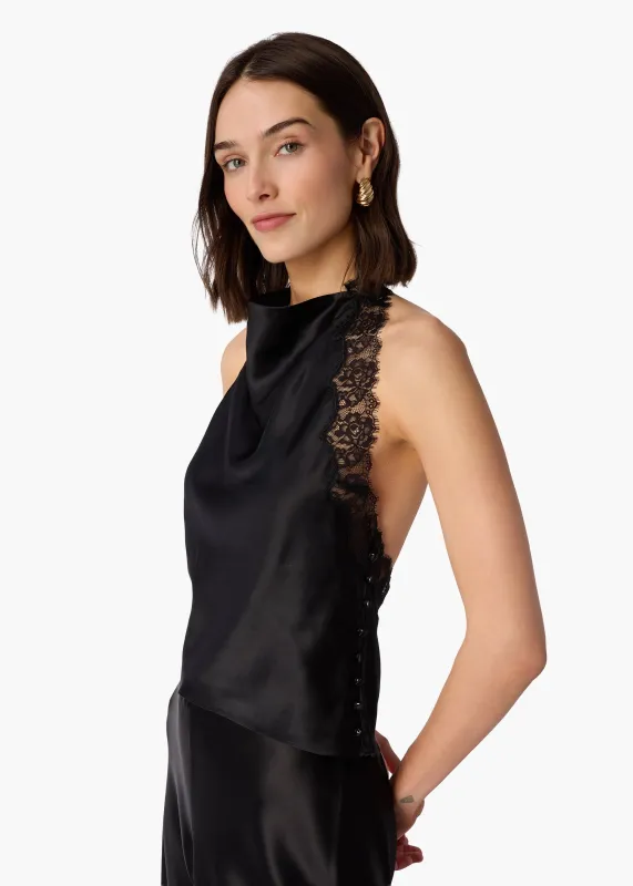 Lucille Silk Top Black made by CAMI