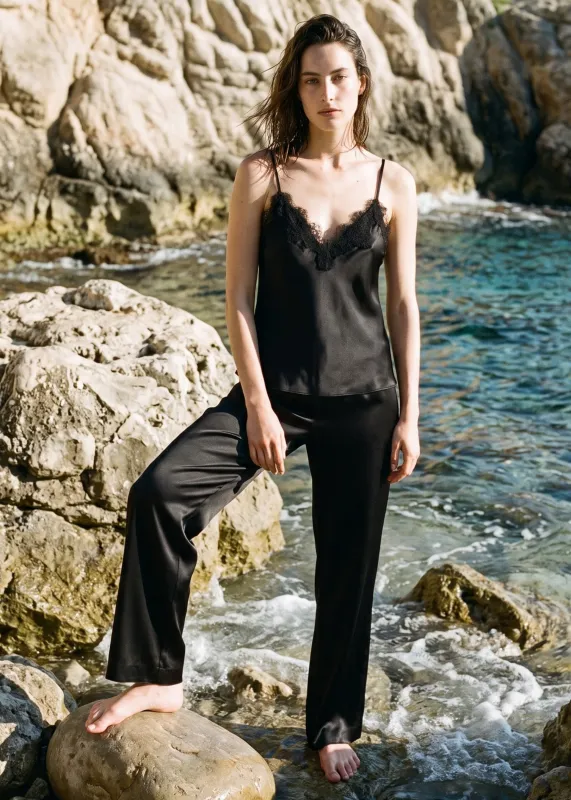 Annika Silk Camisole Black made by CAMI