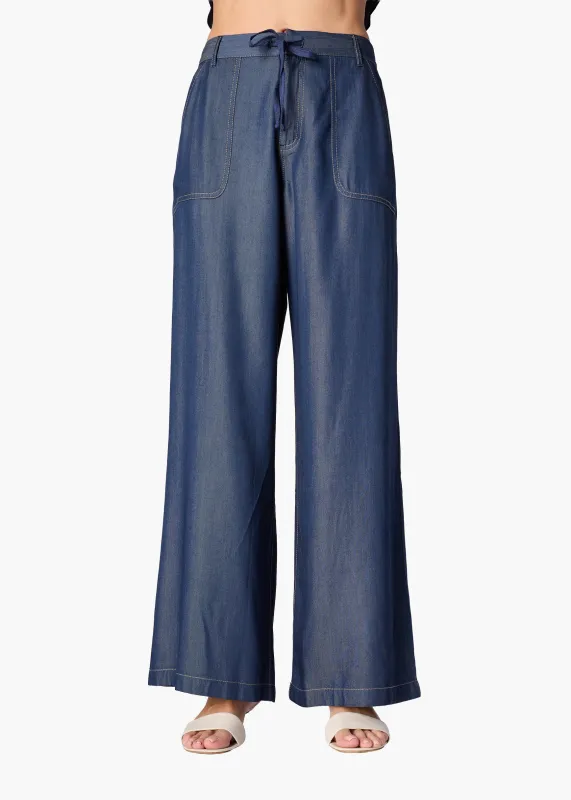 Sheldon Chambray Trouser Dark Wash made by CAMI