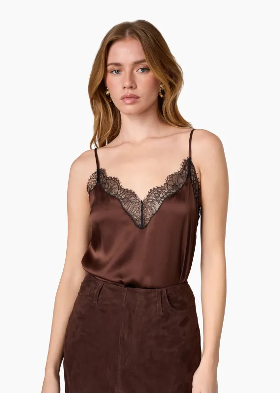 Daisy Silk Camisole Umber made by CAMI