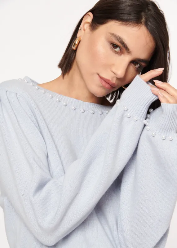 Luciana Sweater Halogen Blue sold by Cami NYC