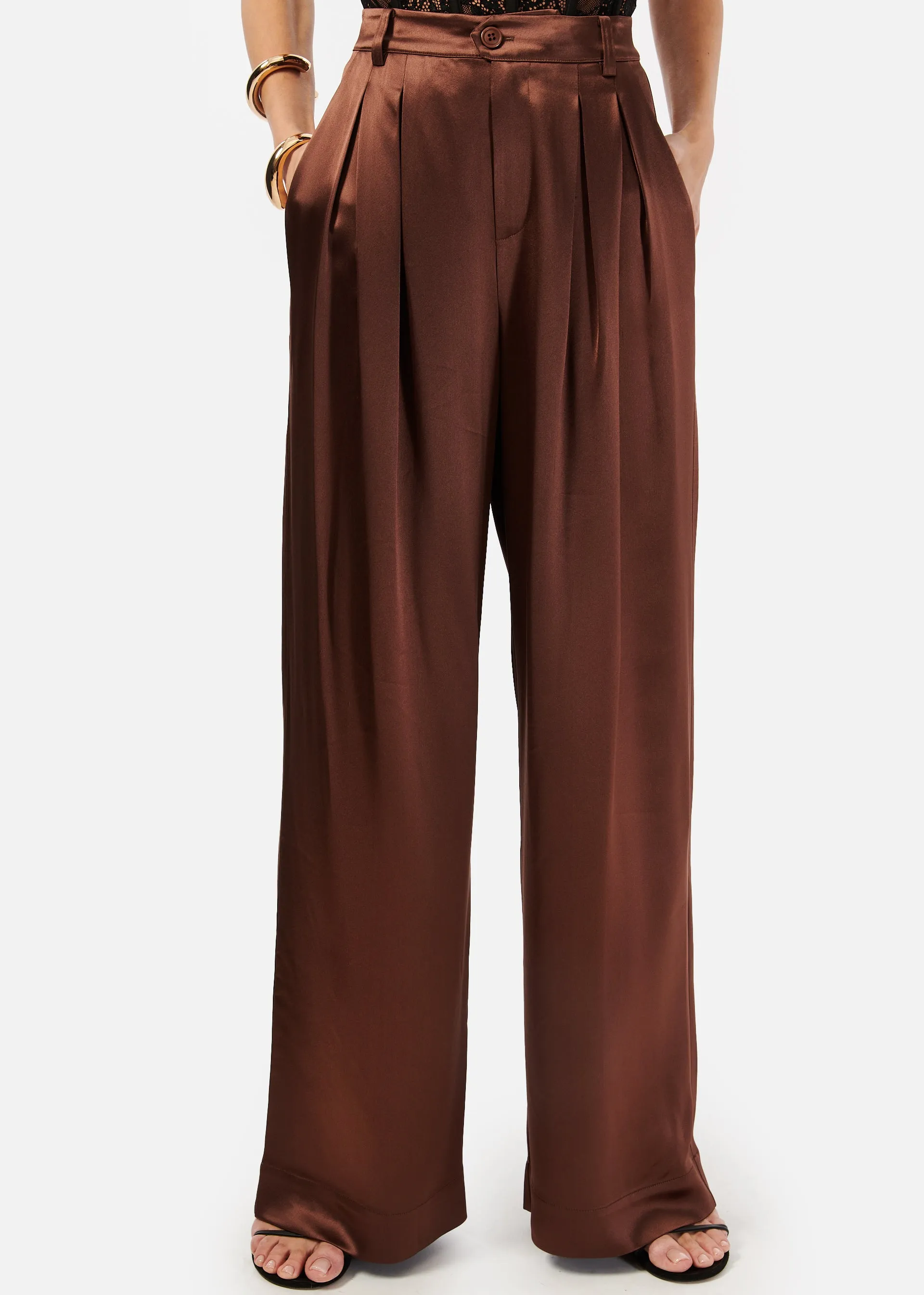 Davina Wide Leg Pant Coconut sold by Cami NYC