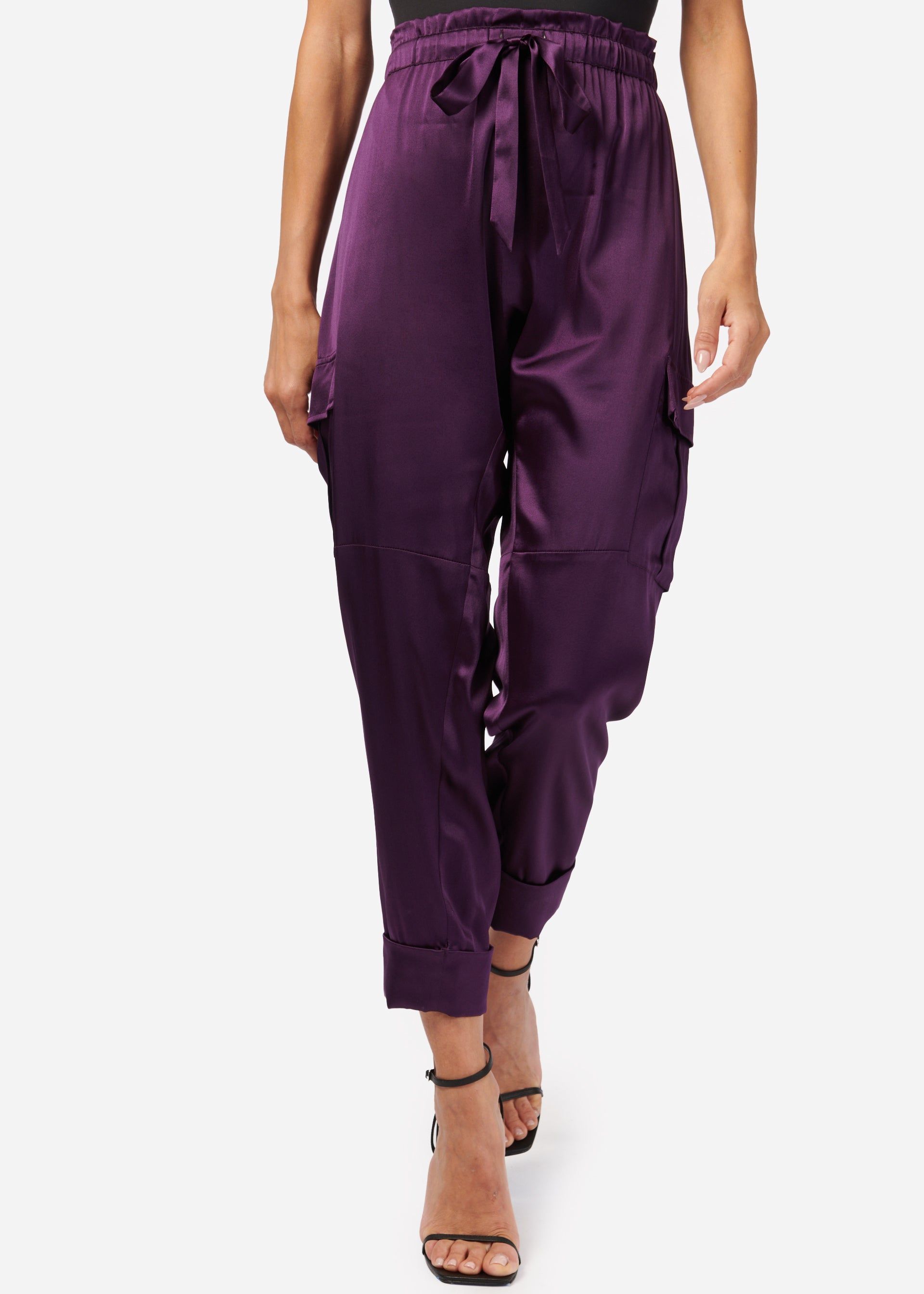 Carmen Cargo Pant Eggplant sold by Cami NYC