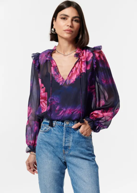 Sandy Blouse Electric Floral sold by Cami NYC