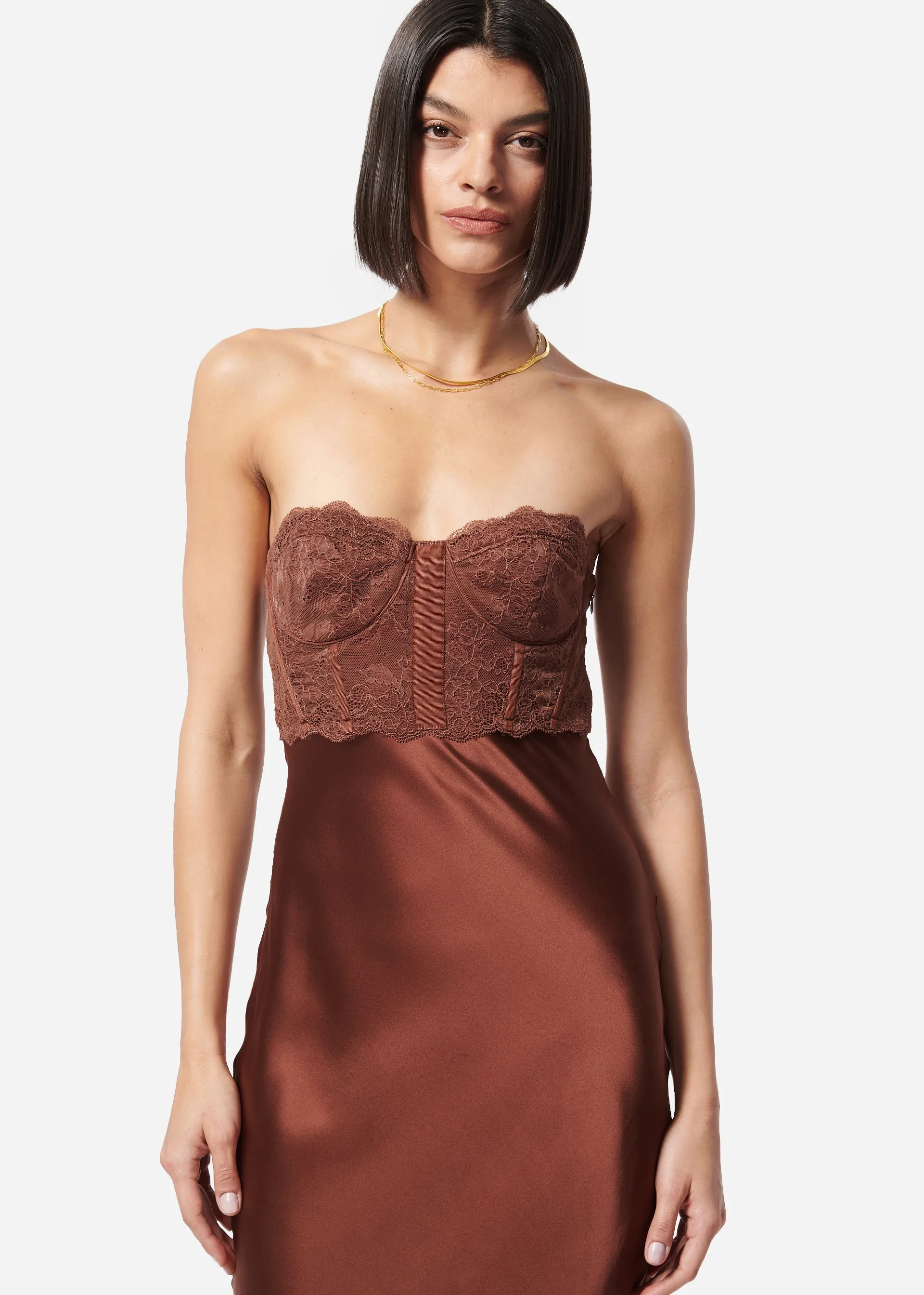 Lara Dress Coffee sold by Cami NYC product image thumbnail 4
