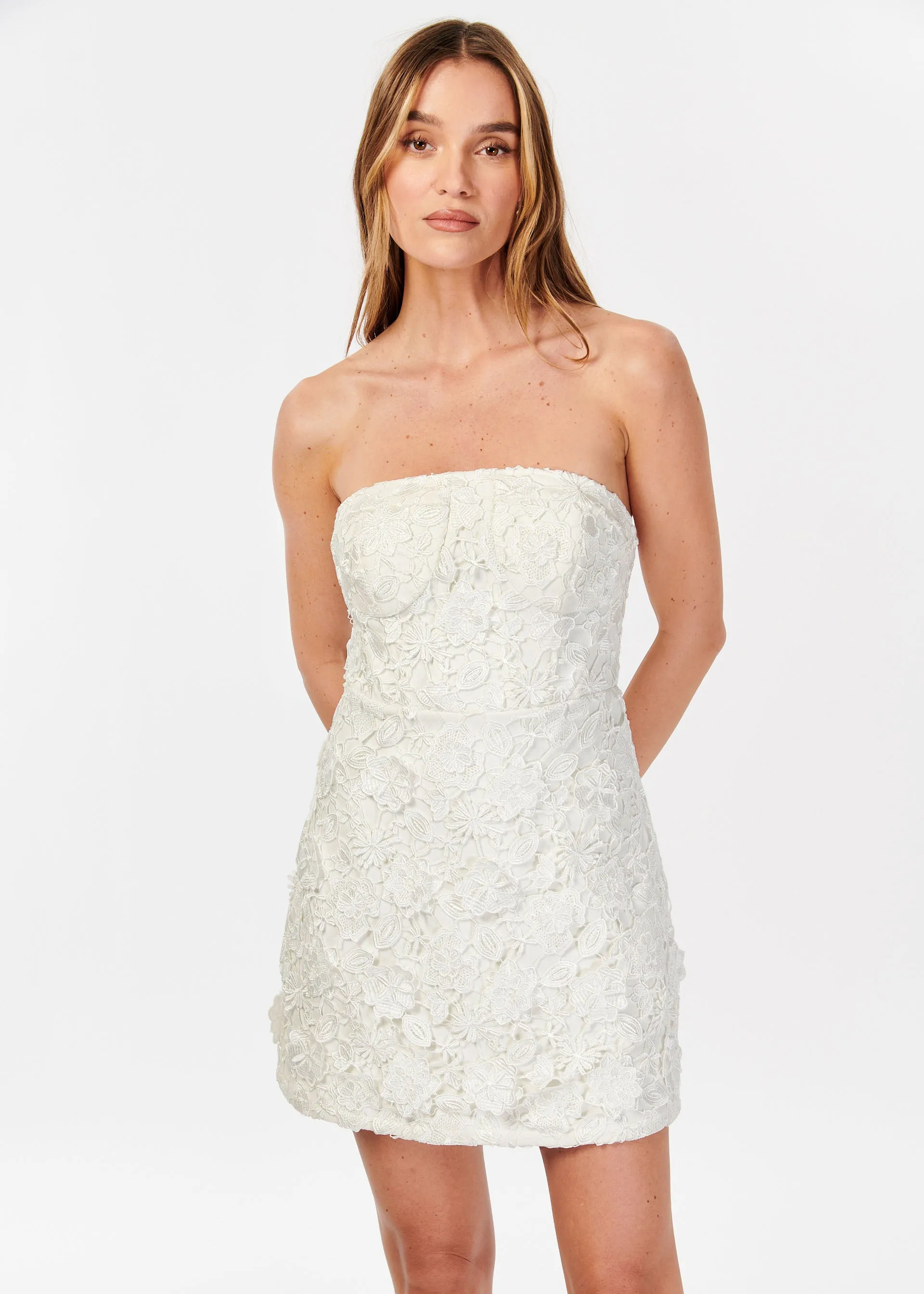 Amina Mini Dress White sold by Cami NYC