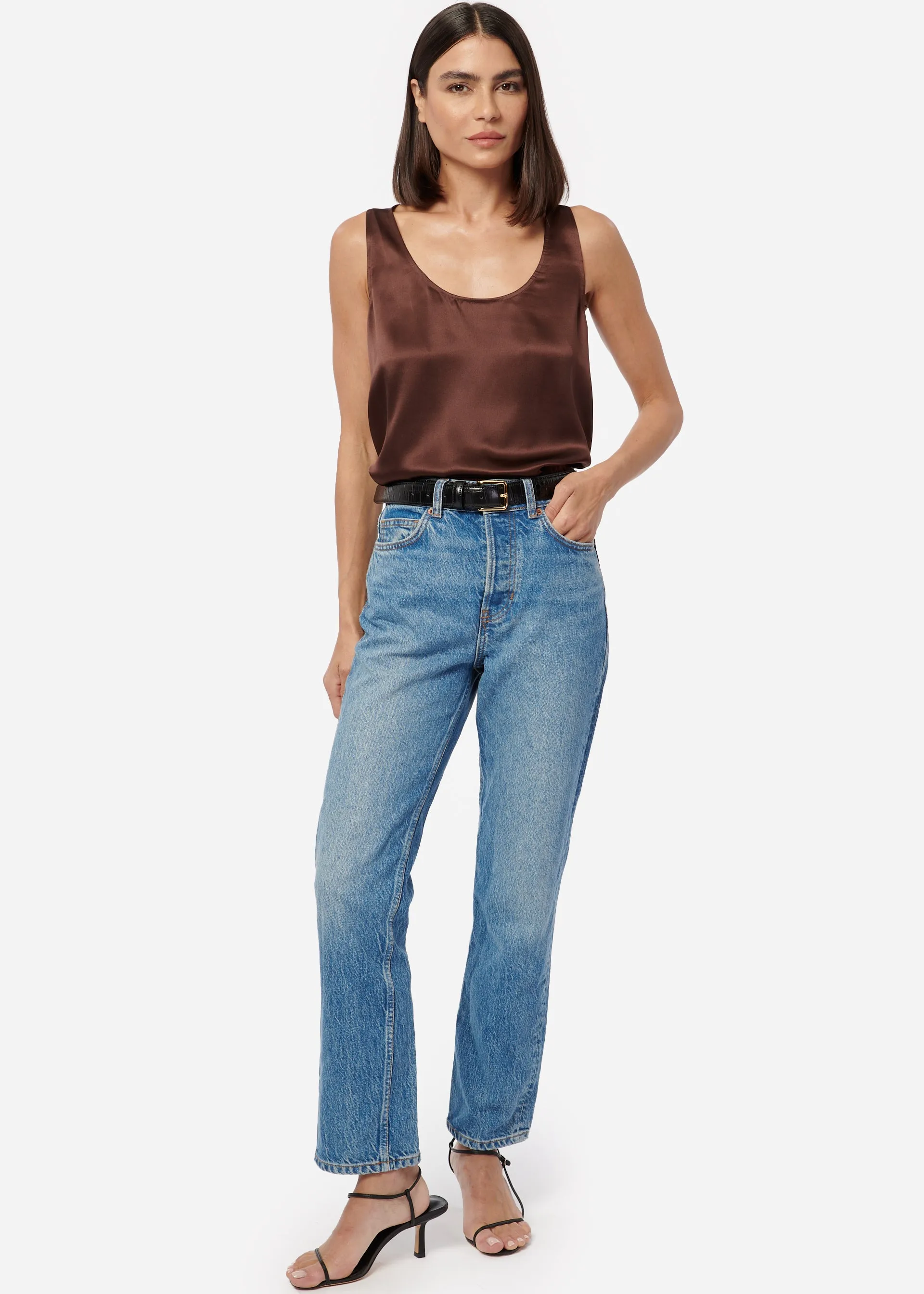 Jane Silk Cami Chocolate sold by Cami NYC product image thumbnail 4