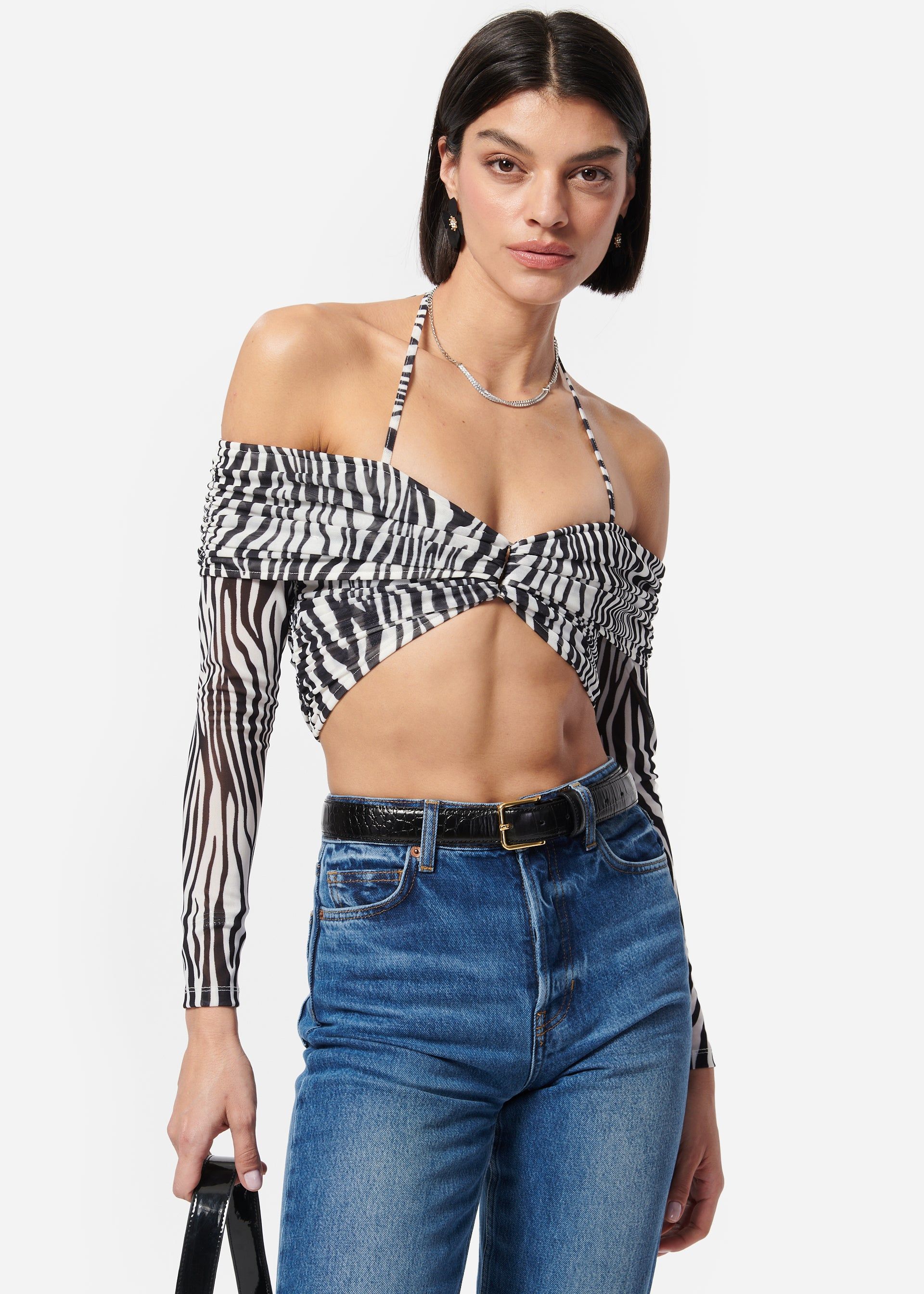 Rosalia Top Zebra Stripe sold by Cami NYC product image thumbnail 3