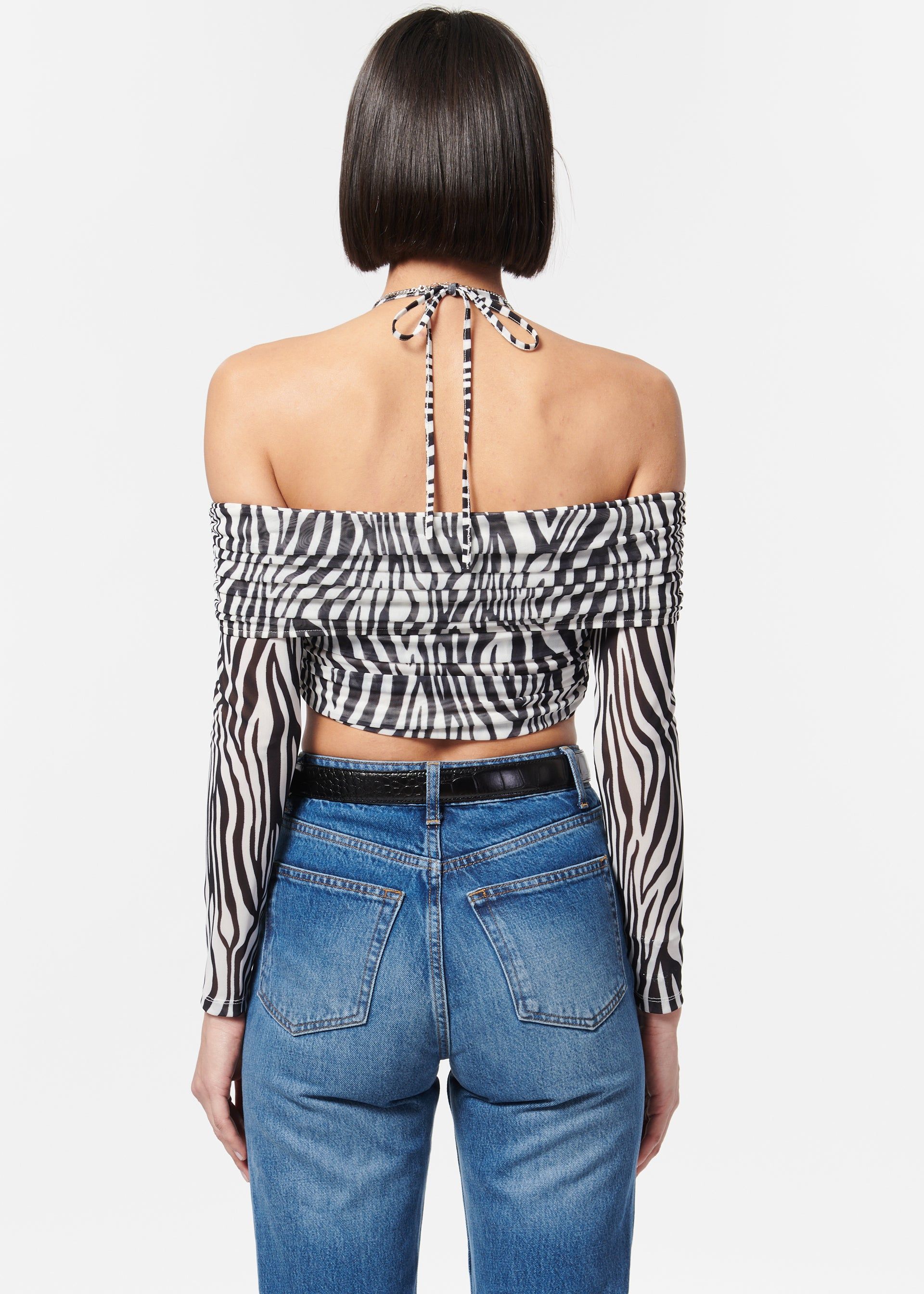 Rosalia Top Zebra Stripe sold by Cami NYC product image thumbnail 4