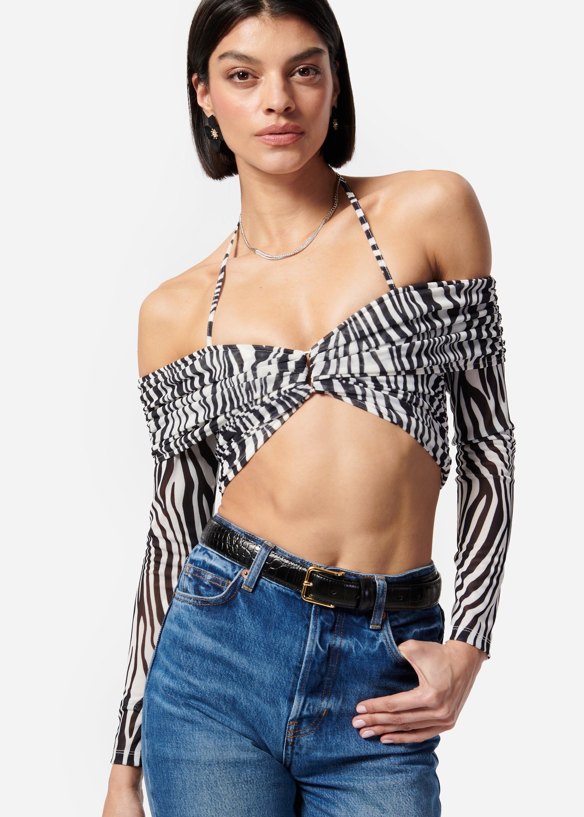 Rosalia Top Zebra Stripe sold by Cami NYC