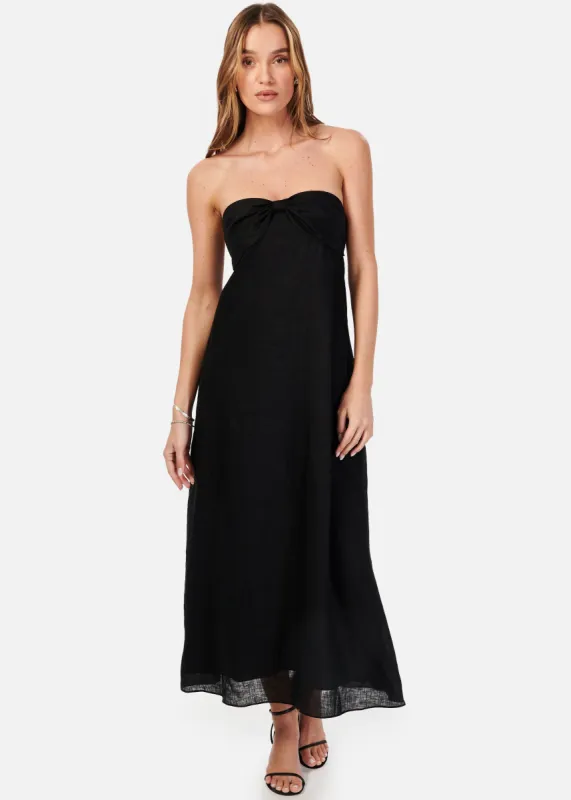 Tilney Linen Dress Black sold by Cami NYC