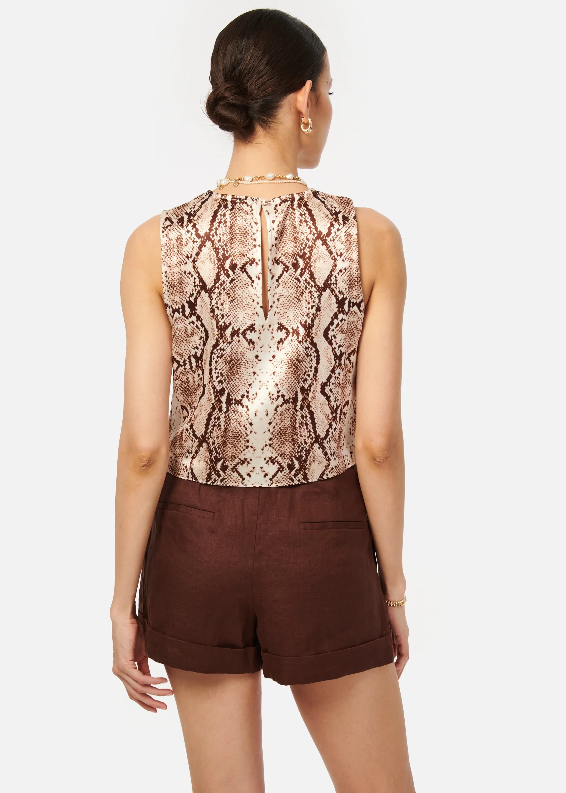 Ravi Linen Short Mocha sold by Cami NYC product image thumbnail 4