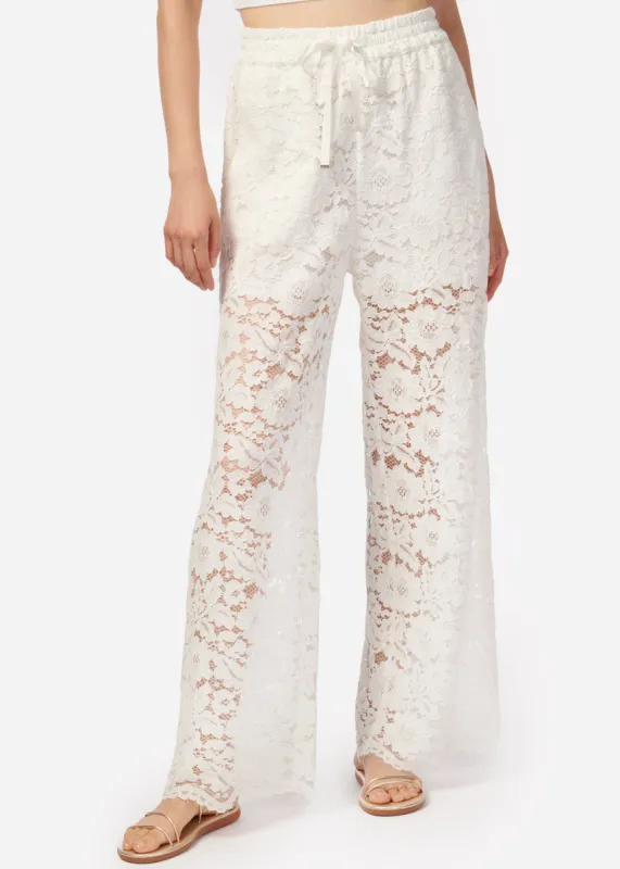 Dara Wide Leg Pant White sold by Cami NYC