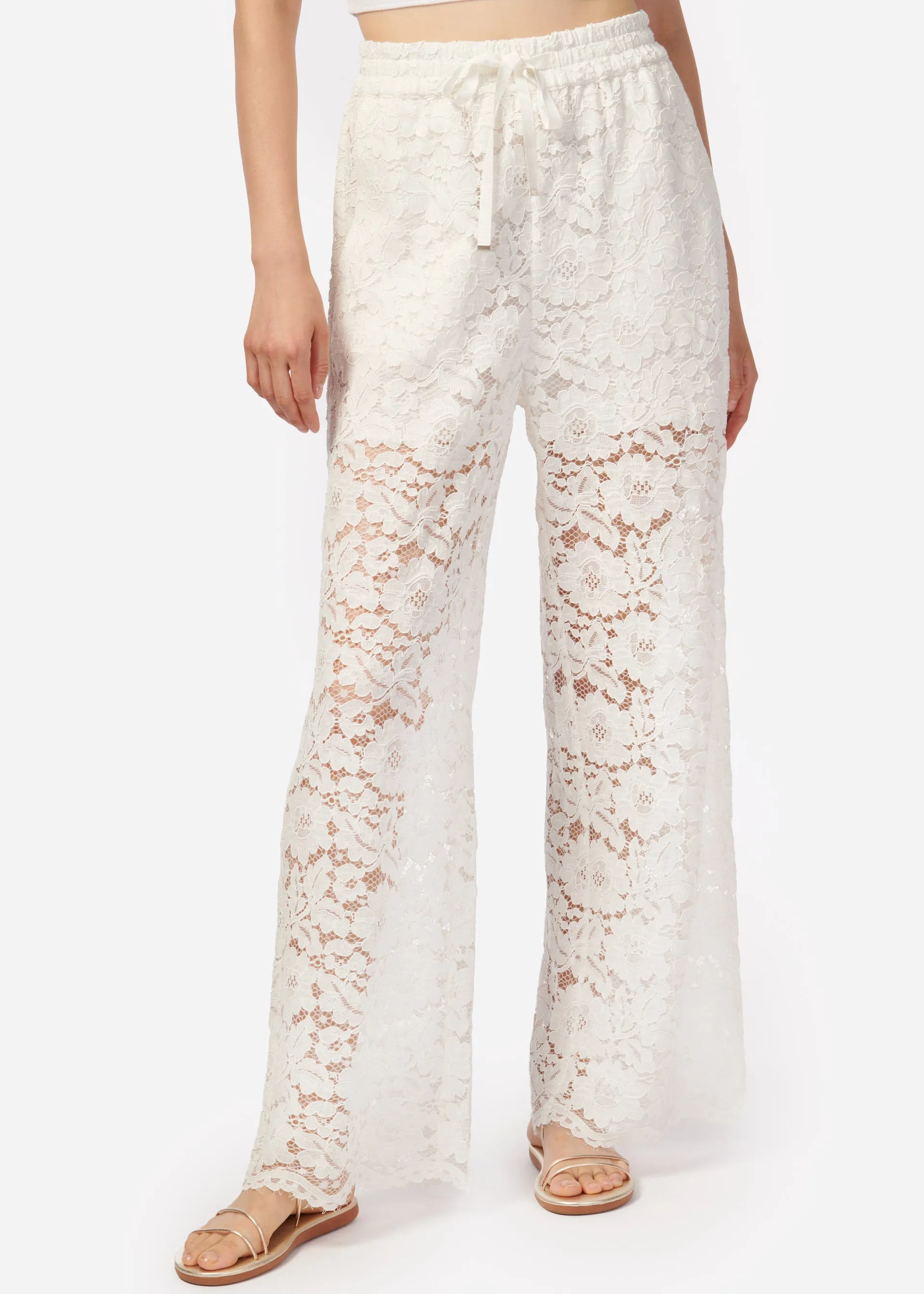 Dara Wide Leg Pant White sold by Cami NYC