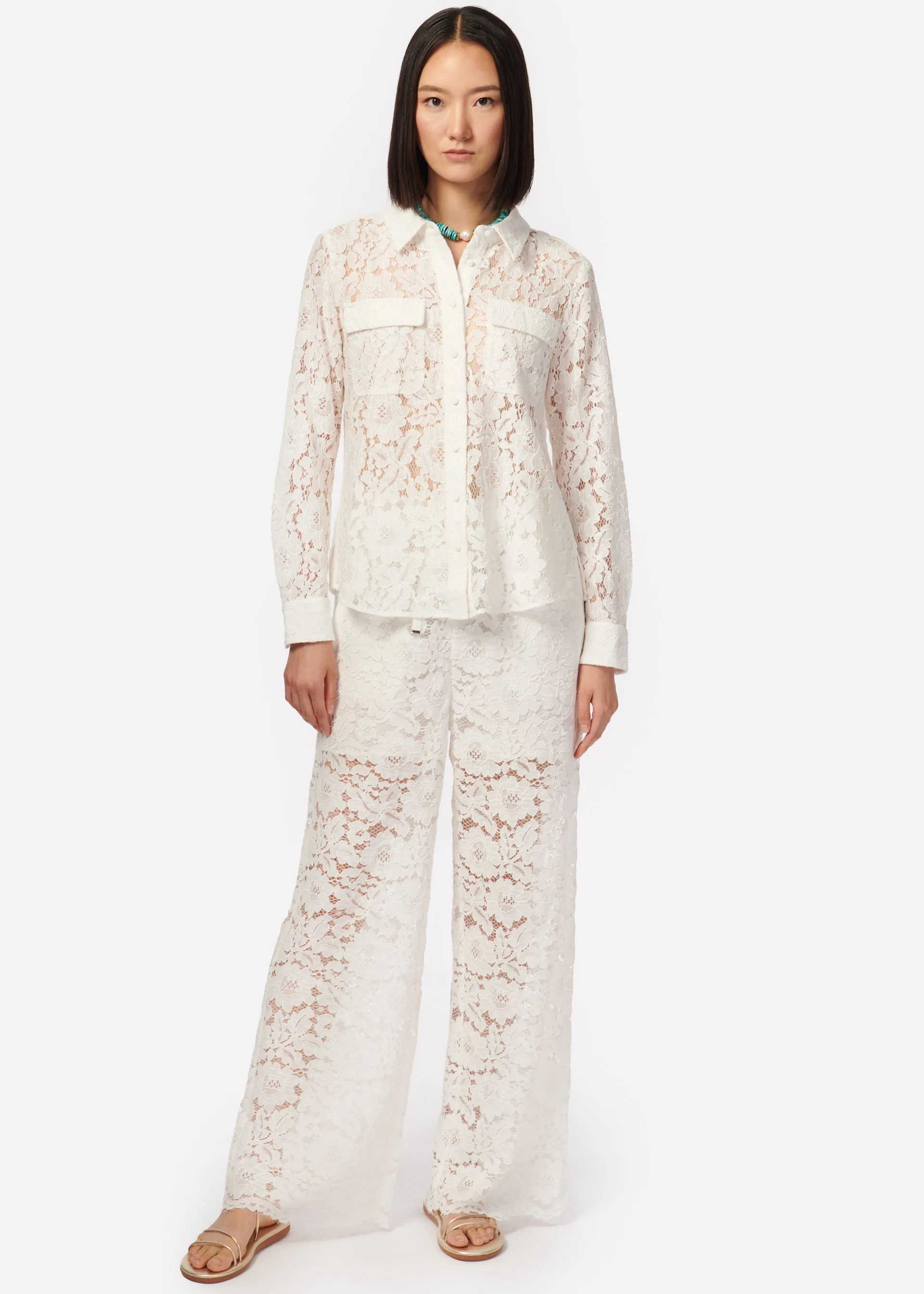 Dara Wide Leg Pant White sold by Cami NYC product image thumbnail 3