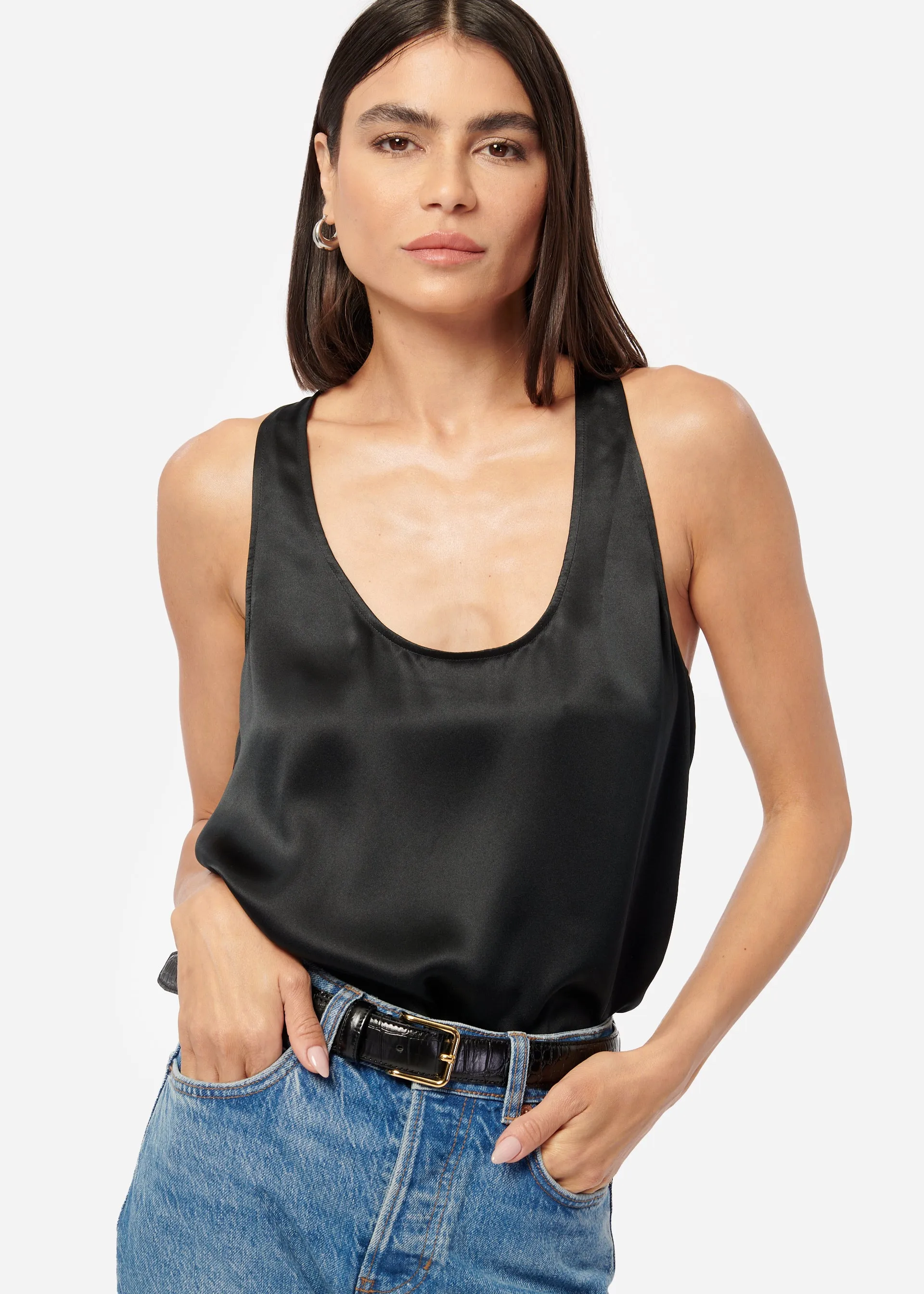 Jane Silk Cami Black sold by CAMI