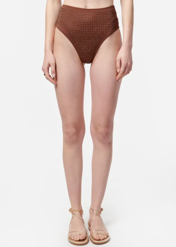 Crystal Bikini Bottom Coconut sold by Cami NYC