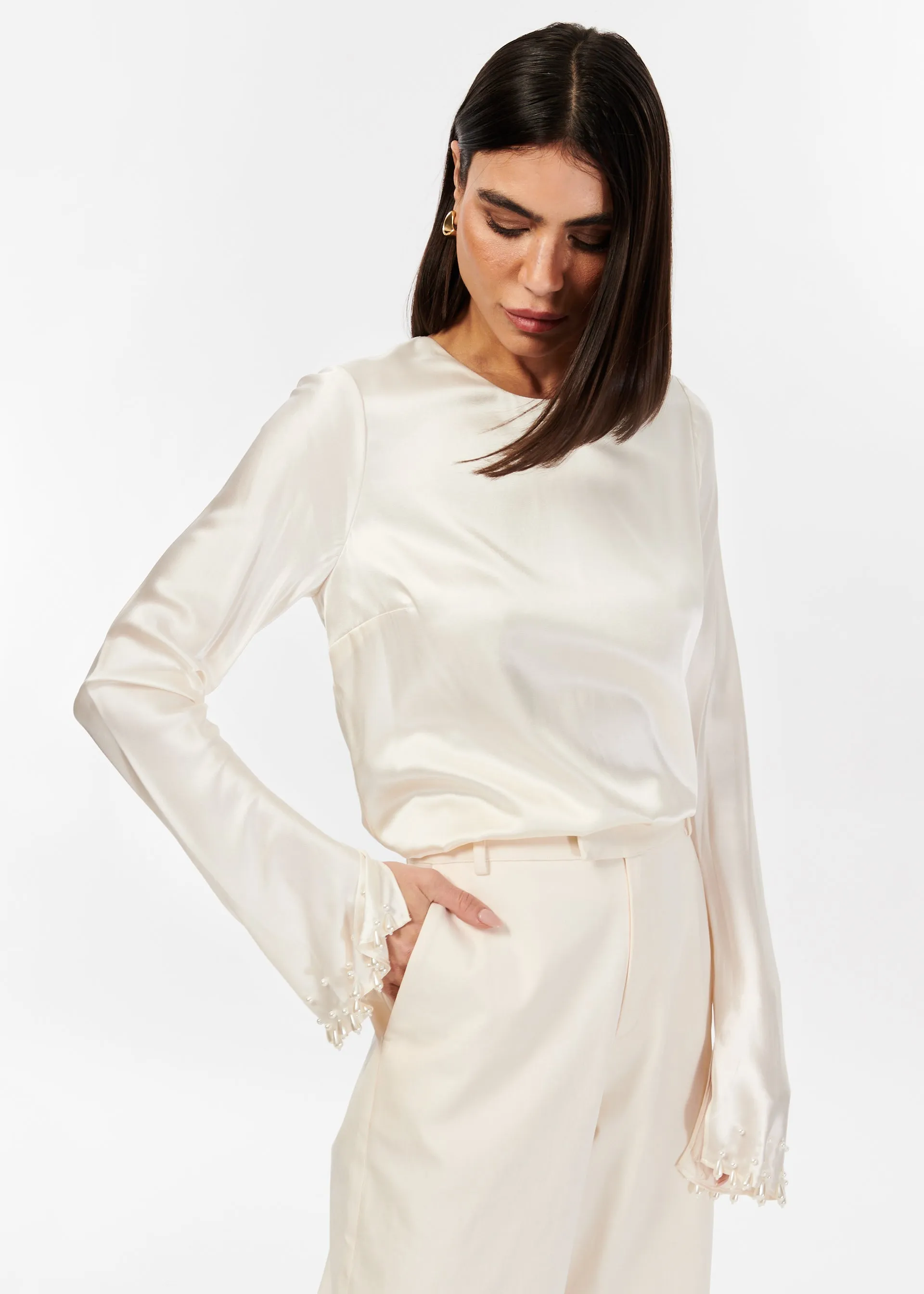 Margarita Pearl Top Macadamia sold by Cami NYC product image thumbnail 4