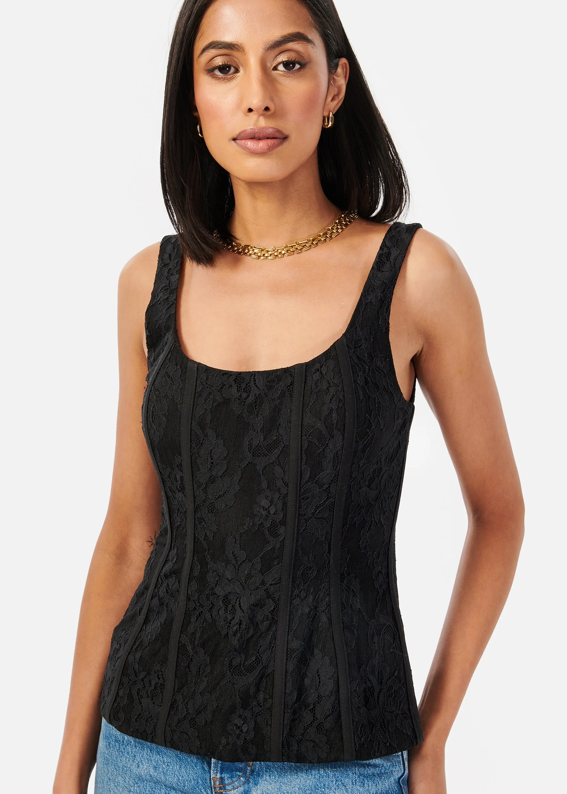 Rosario Lace Corset Black sold by Cami NYC product image thumbnail 2