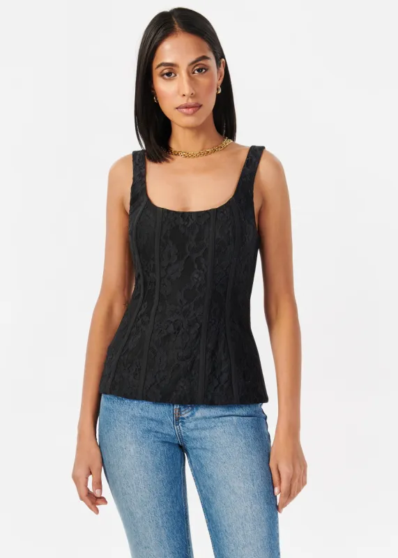 Rosario Lace Corset Black sold by Cami NYC