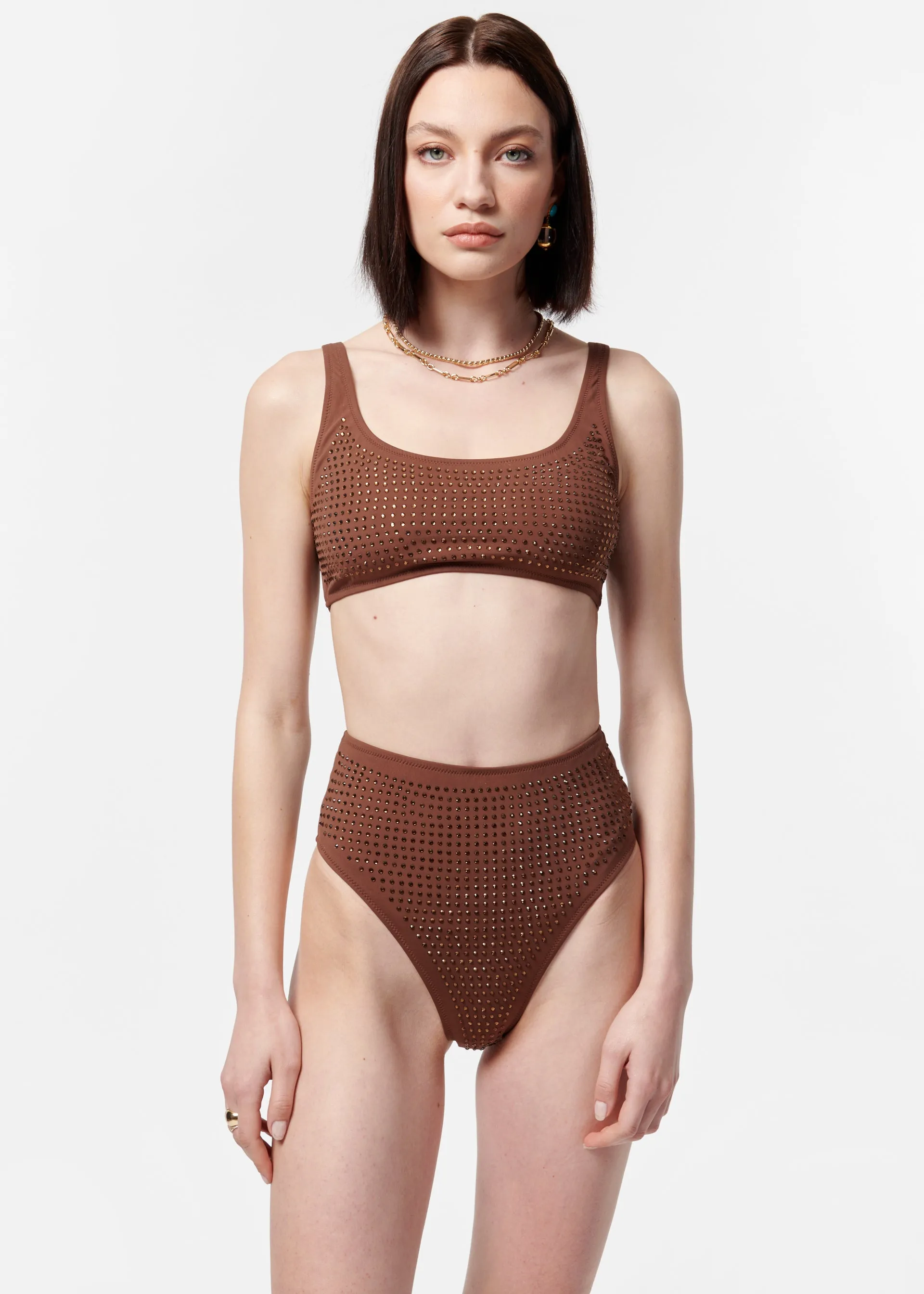 Crystal Bikini Top Coconut sold by Cami NYC product image thumbnail 3