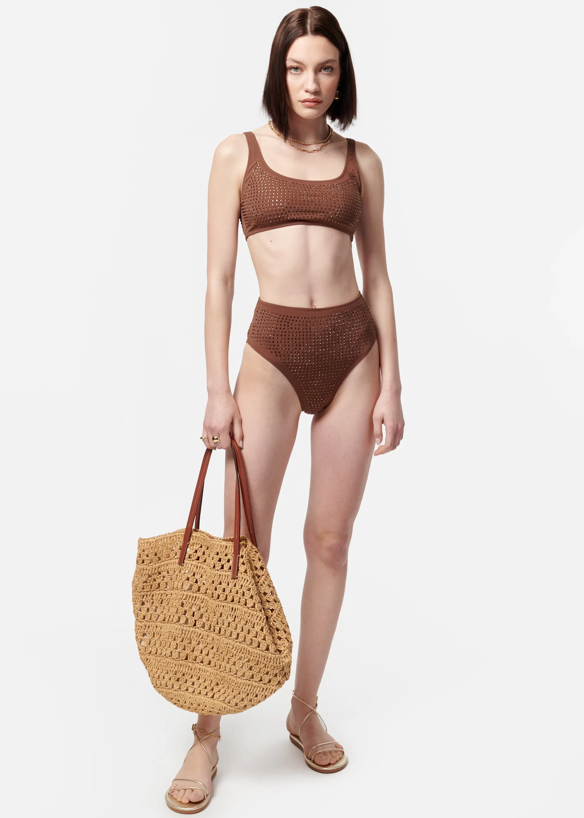 Crystal Bikini Top Coconut sold by Cami NYC product image thumbnail 5