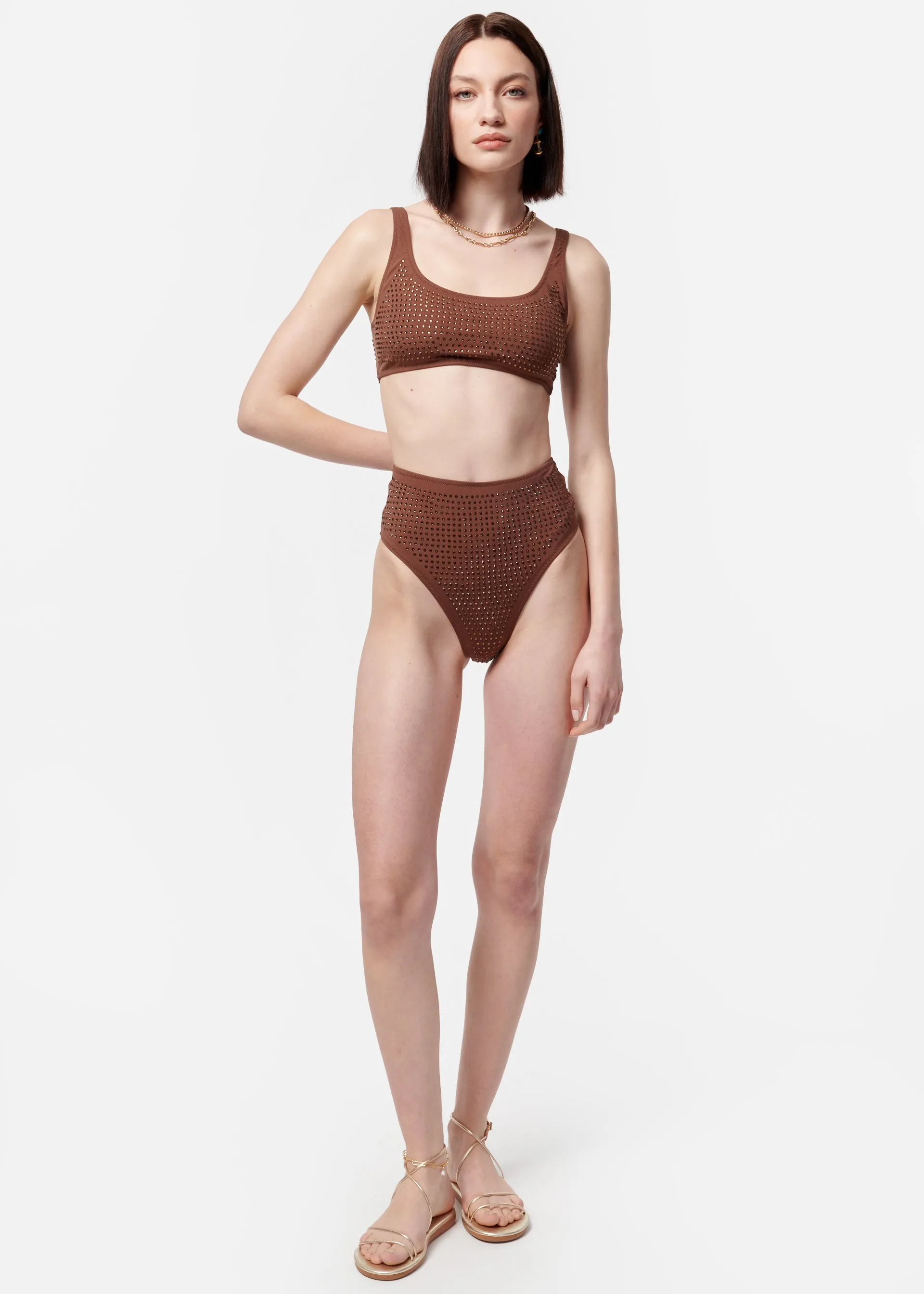 Crystal Bikini Top Coconut sold by Cami NYC product image thumbnail 2