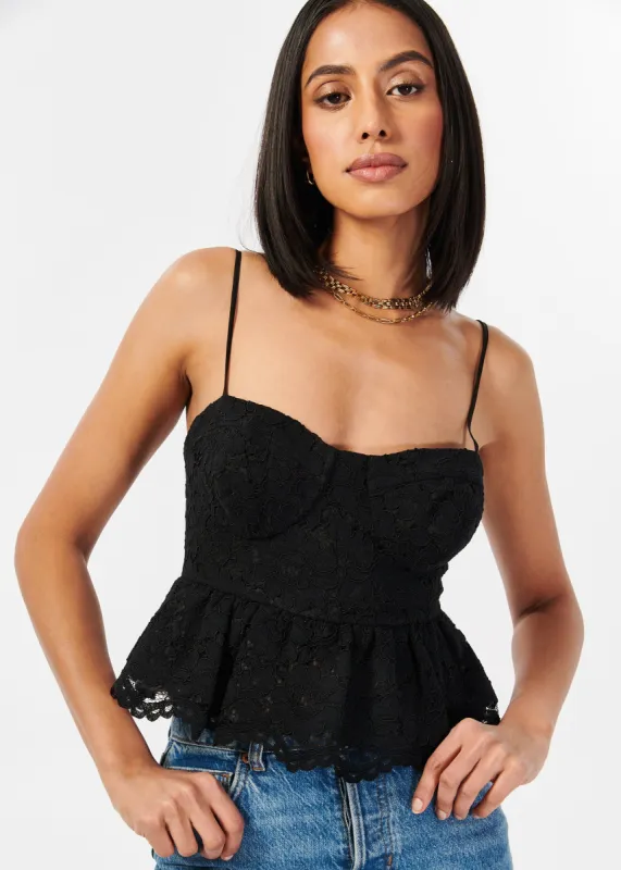 Alexandra Lace Bustier Black sold by Cami NYC