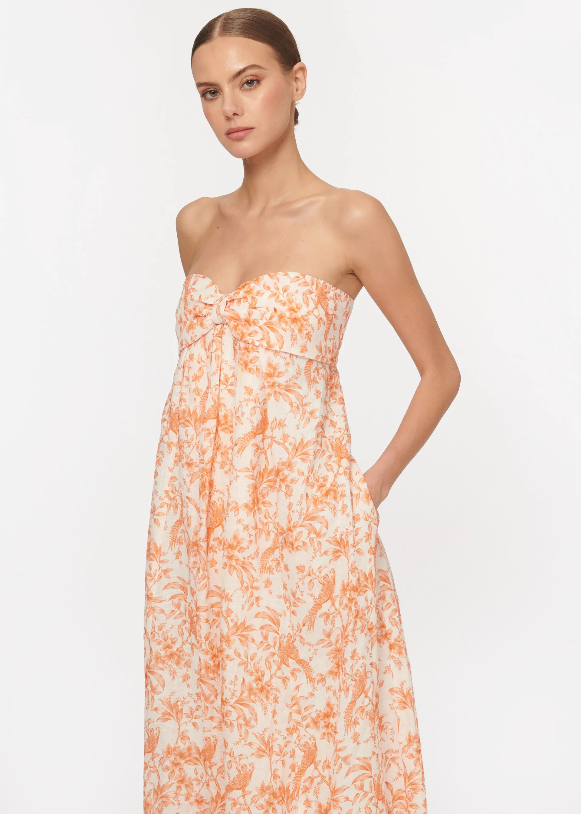 Trudie Dress Papaya Toile sold by Cami NYC product image thumbnail 2