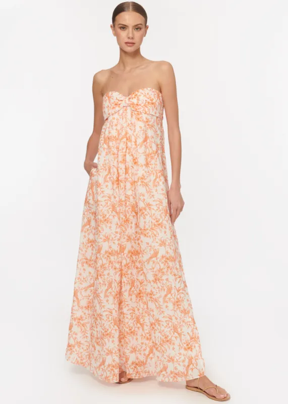Trudie Dress Papaya Toile sold by Cami NYC