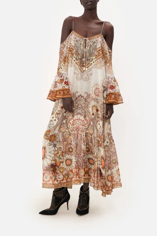 DROP SHOULDER LONG SLEEVE DRESS HEART OF A HIPPIE sold by Camilla