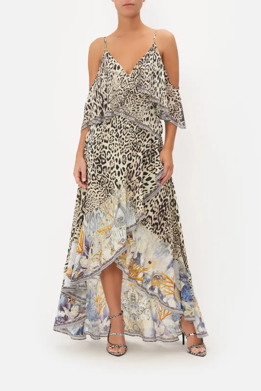 RUFFLE OVERLAYER WRAP DRESS SEAHORSE SONNET sold by Camilla