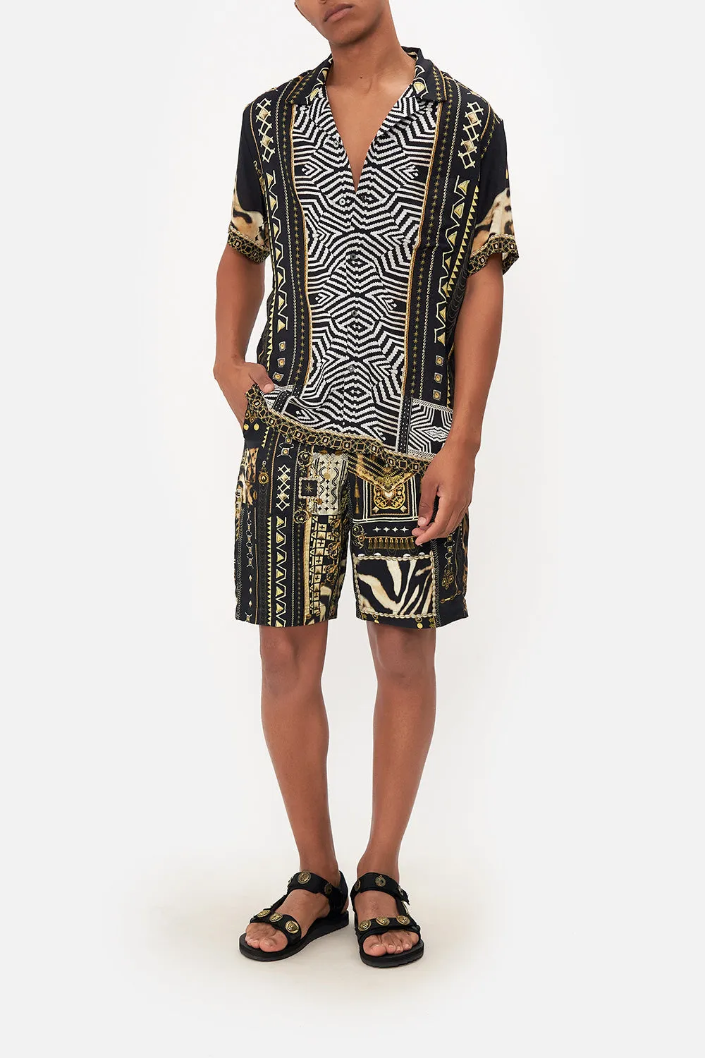 SHORT SLEEVE CAMP COLLARED SHIRT DESERT DREAMS sold by Camilla