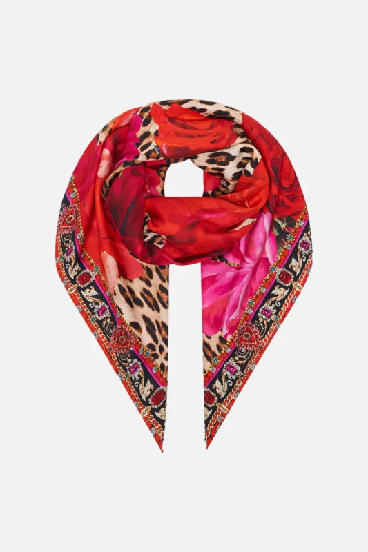 LARGE SQUARE SCARF HEART LIKE A WILDFLOWER sold by Camilla