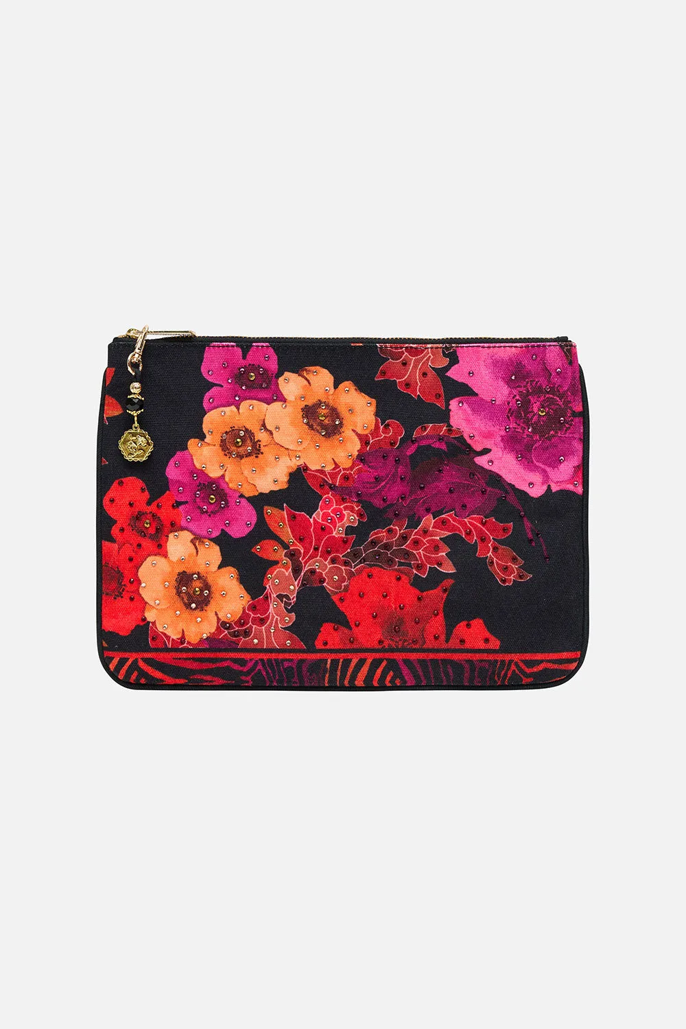 SMALL CANVAS CLUTCH MIDNIGHT POPPY sold by Camilla