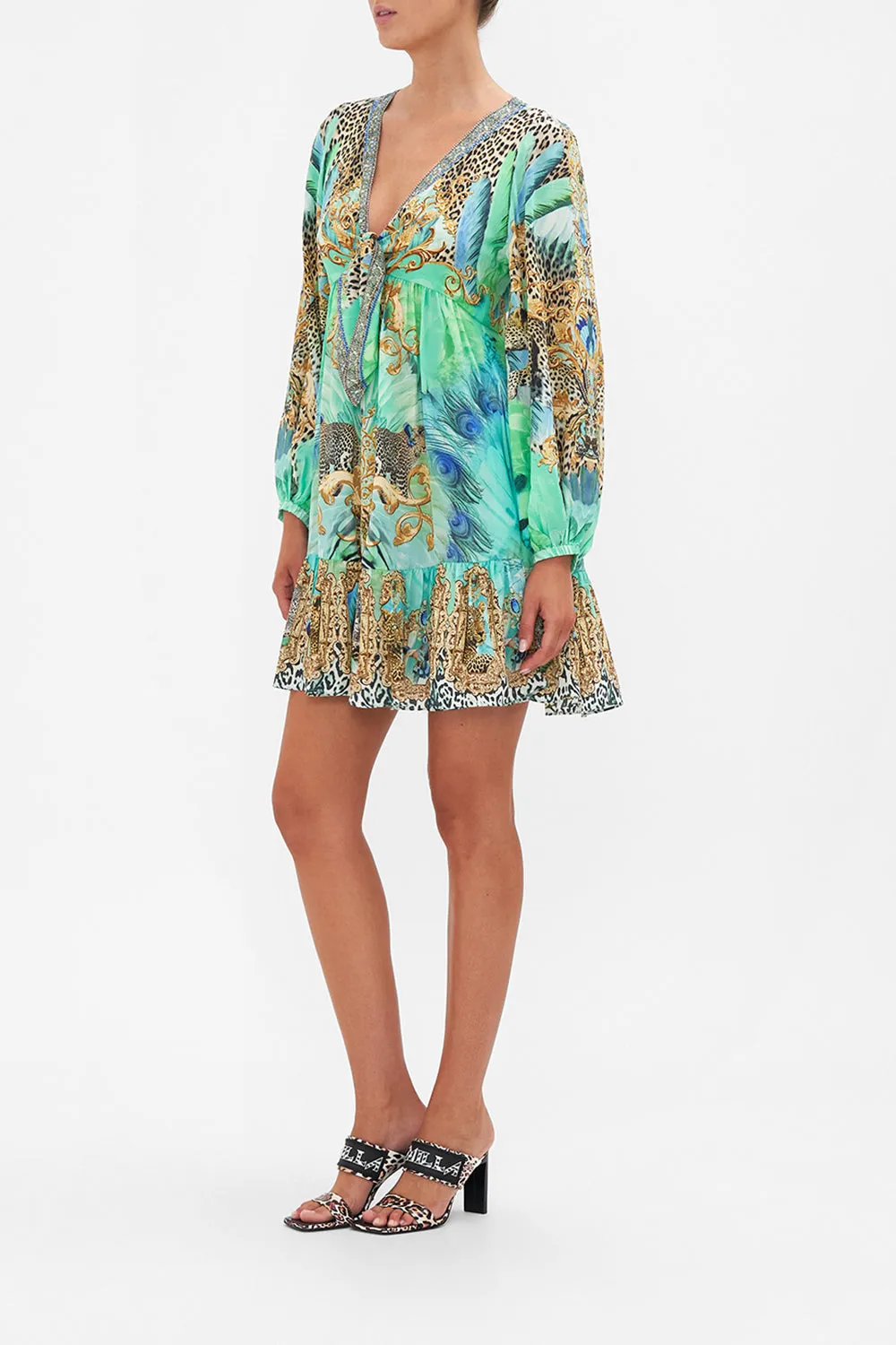 SHORT TIE FRONT BLOUSON DRESS LAY OF THE LAND sold by Camilla product image thumbnail 3