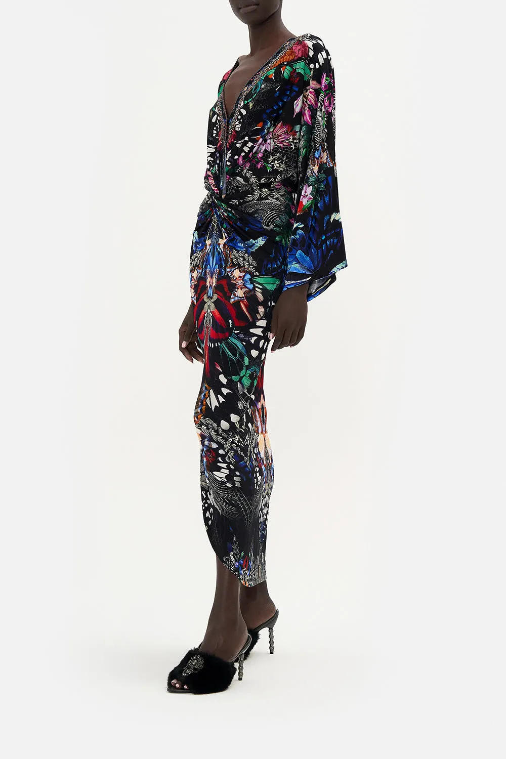 LONG SPLIT FRONT TWIST DRESS FLUTTER BY sold by Camilla product image thumbnail 4