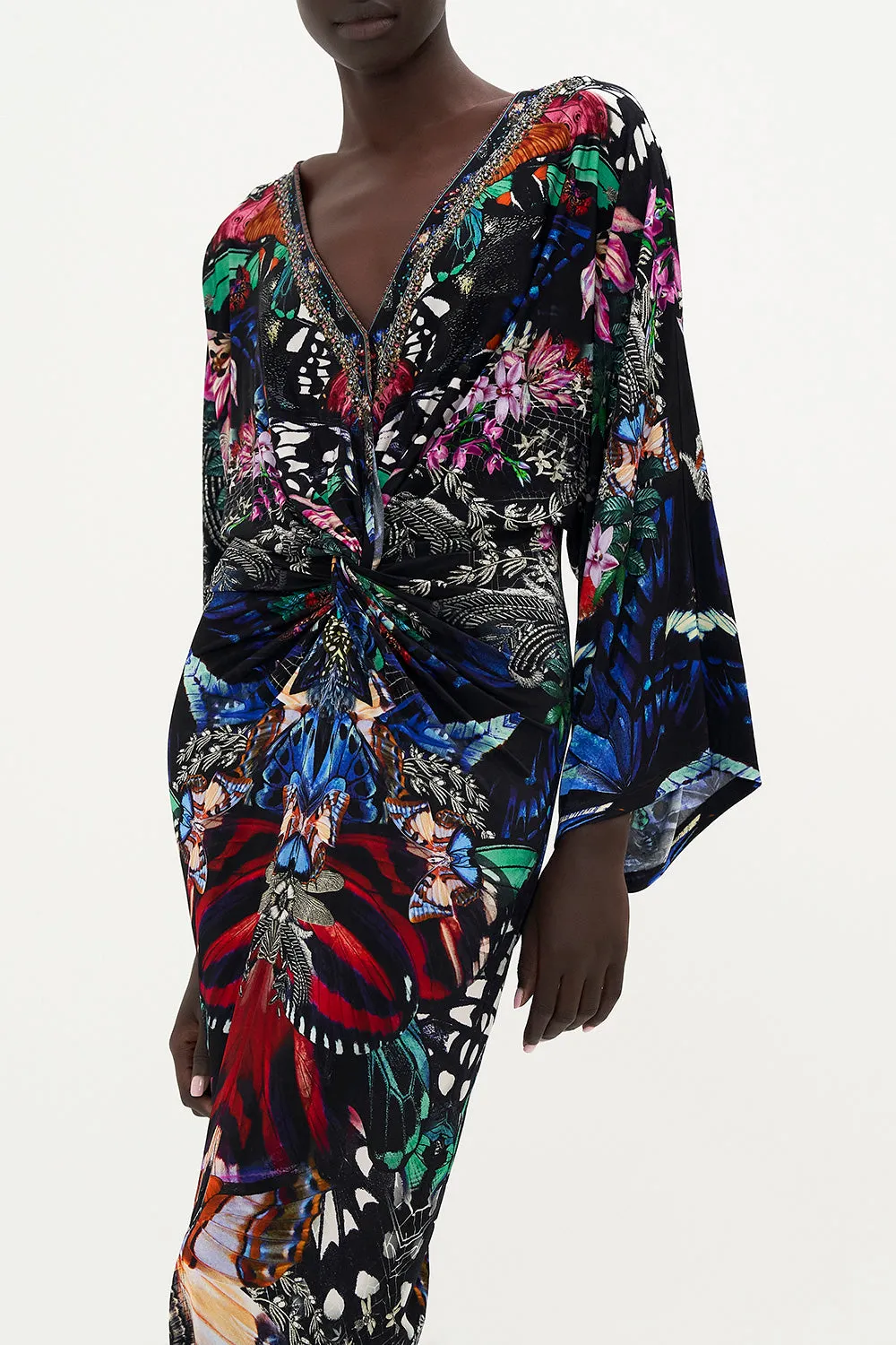 LONG SPLIT FRONT TWIST DRESS FLUTTER BY sold by Camilla product image thumbnail 5