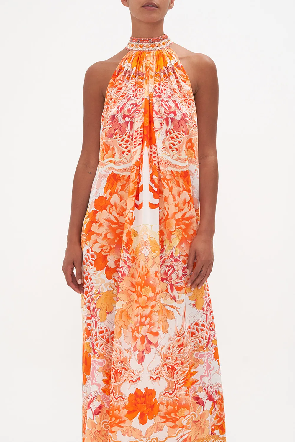 TIE NECK LONG DRESS DRAGON MOTHER sold by Camilla product image thumbnail 5