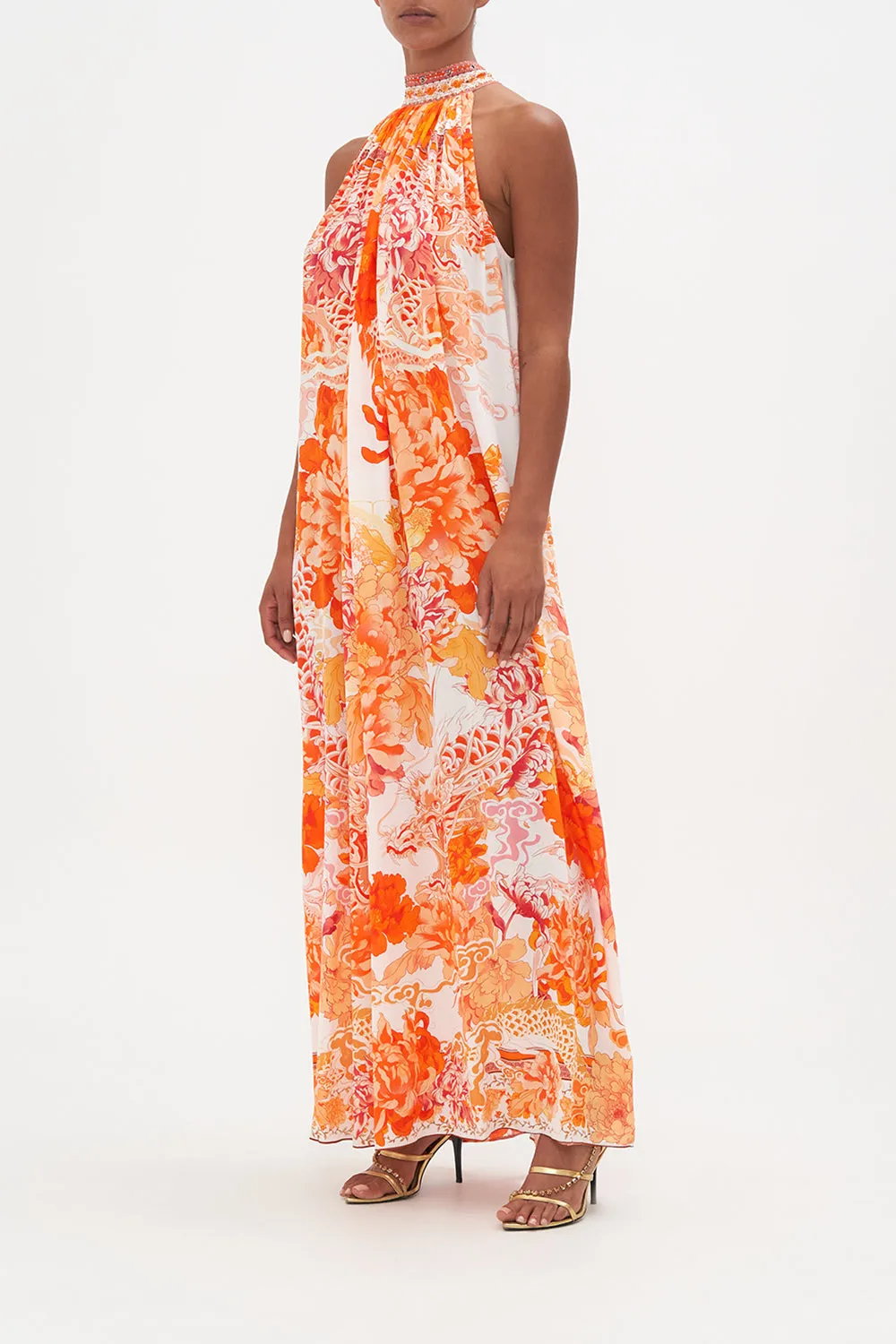 TIE NECK LONG DRESS DRAGON MOTHER sold by Camilla product image thumbnail 4