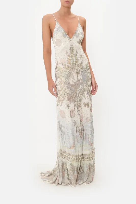 V NECK FULL LENGTH BIAS SLIP DRESS STAR OF THE SEA sold by Camilla