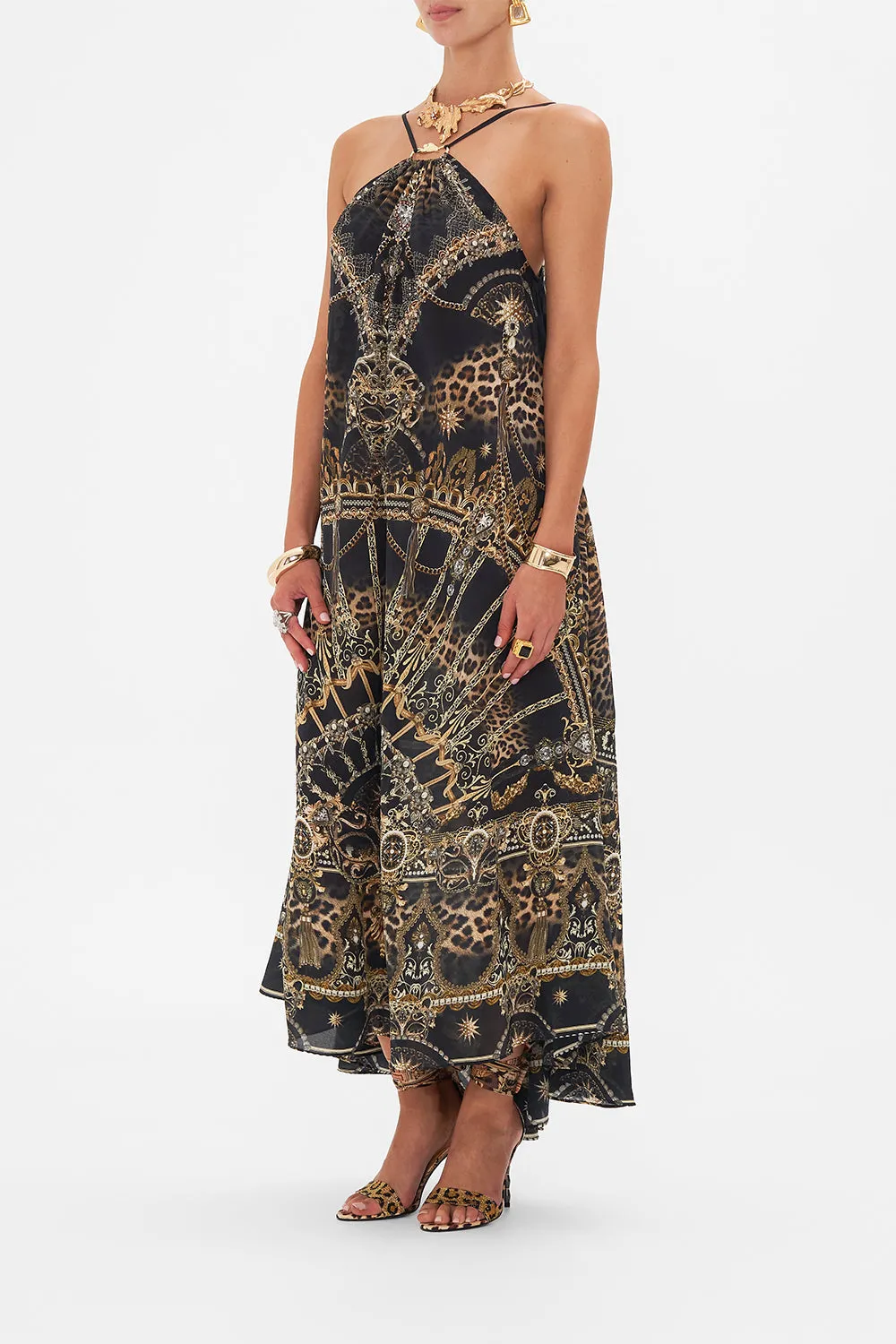 GATHER NECK HALTER MAXI DRESS MASKED AT MOONLIGHT sold by Camilla product image thumbnail 4