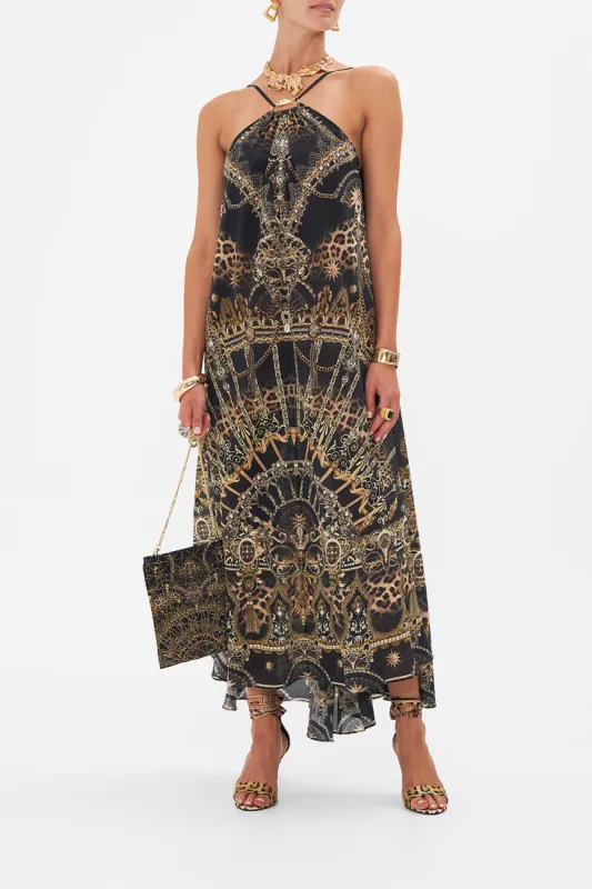 GATHER NECK HALTER MAXI DRESS MASKED AT MOONLIGHT sold by Camilla