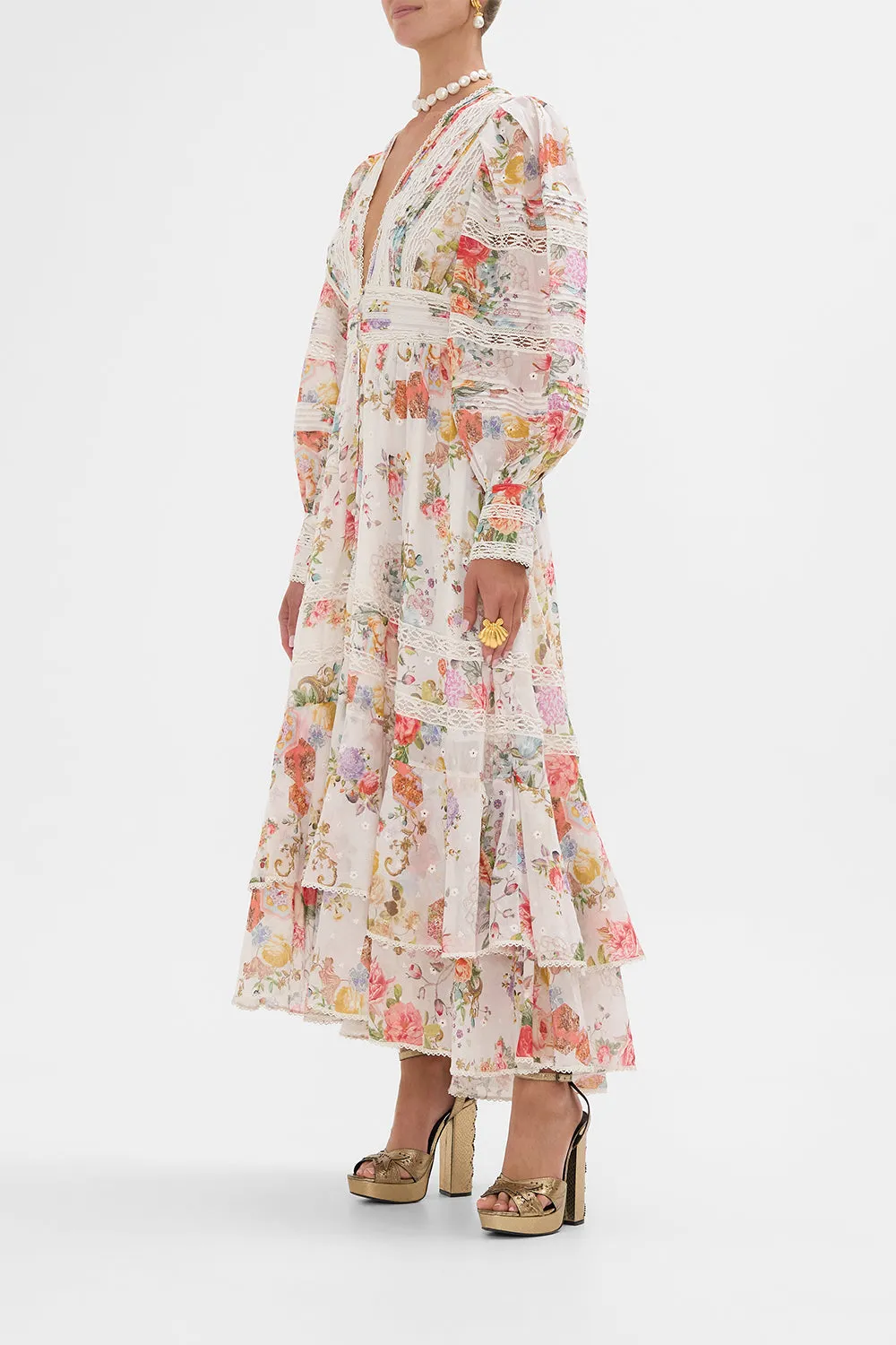 BUTTON FRONT DRESS WITH LACE INSERT DETAIL SEW YESTERDAY sold by Camilla product image thumbnail 4