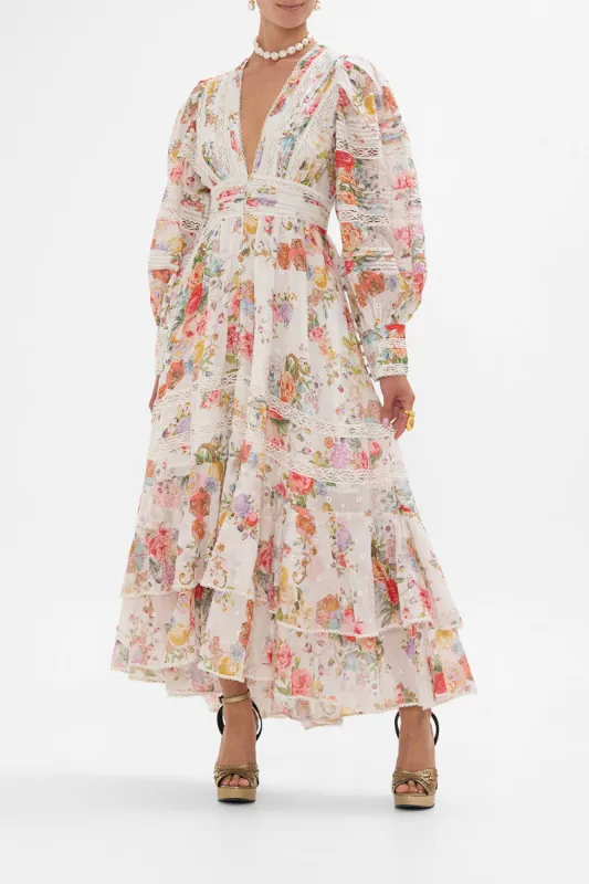 BUTTON FRONT DRESS WITH LACE INSERT DETAIL SEW YESTERDAY sold by Camilla